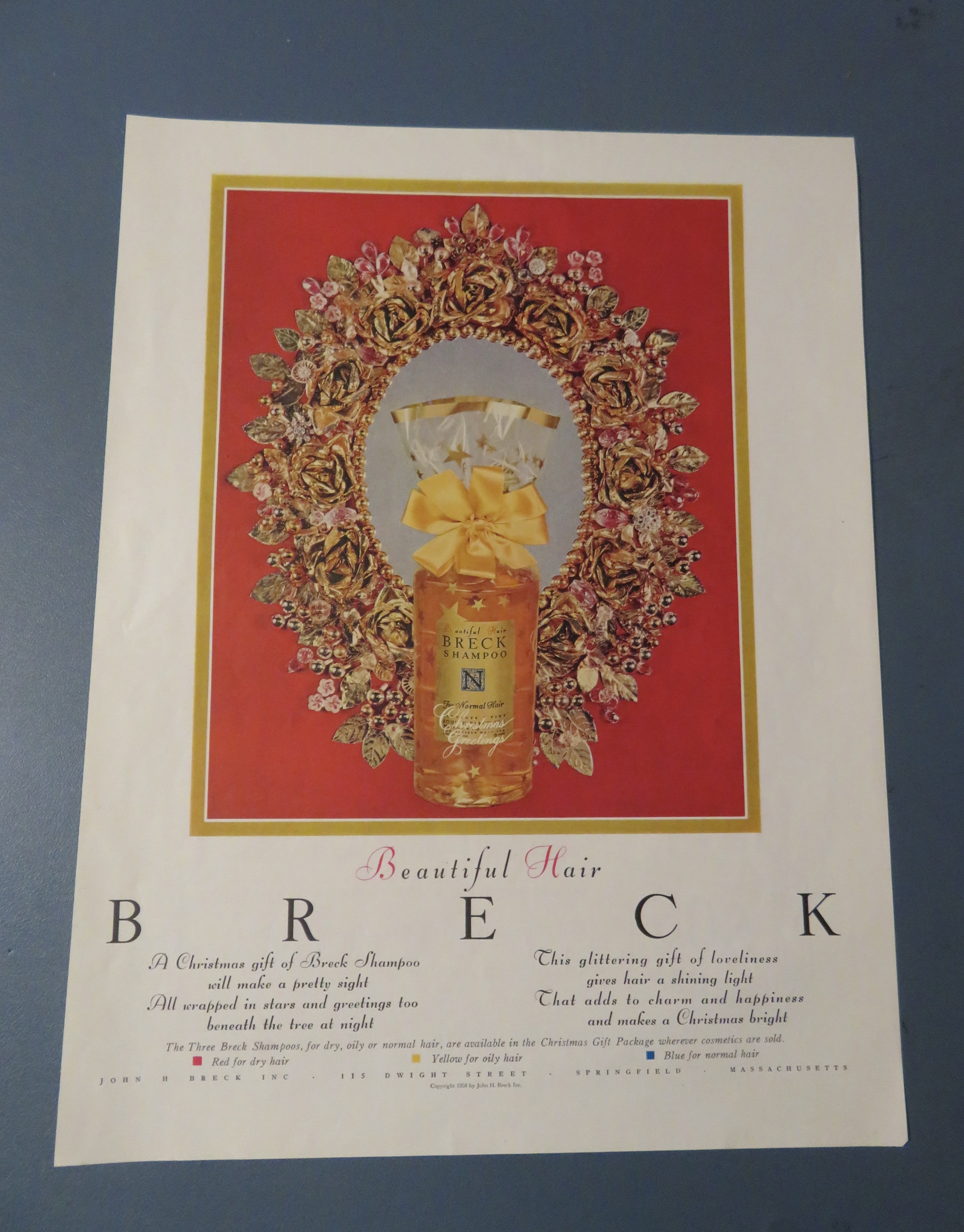 1958 Breck Shampoo with Lovely Mirror & Shampoo