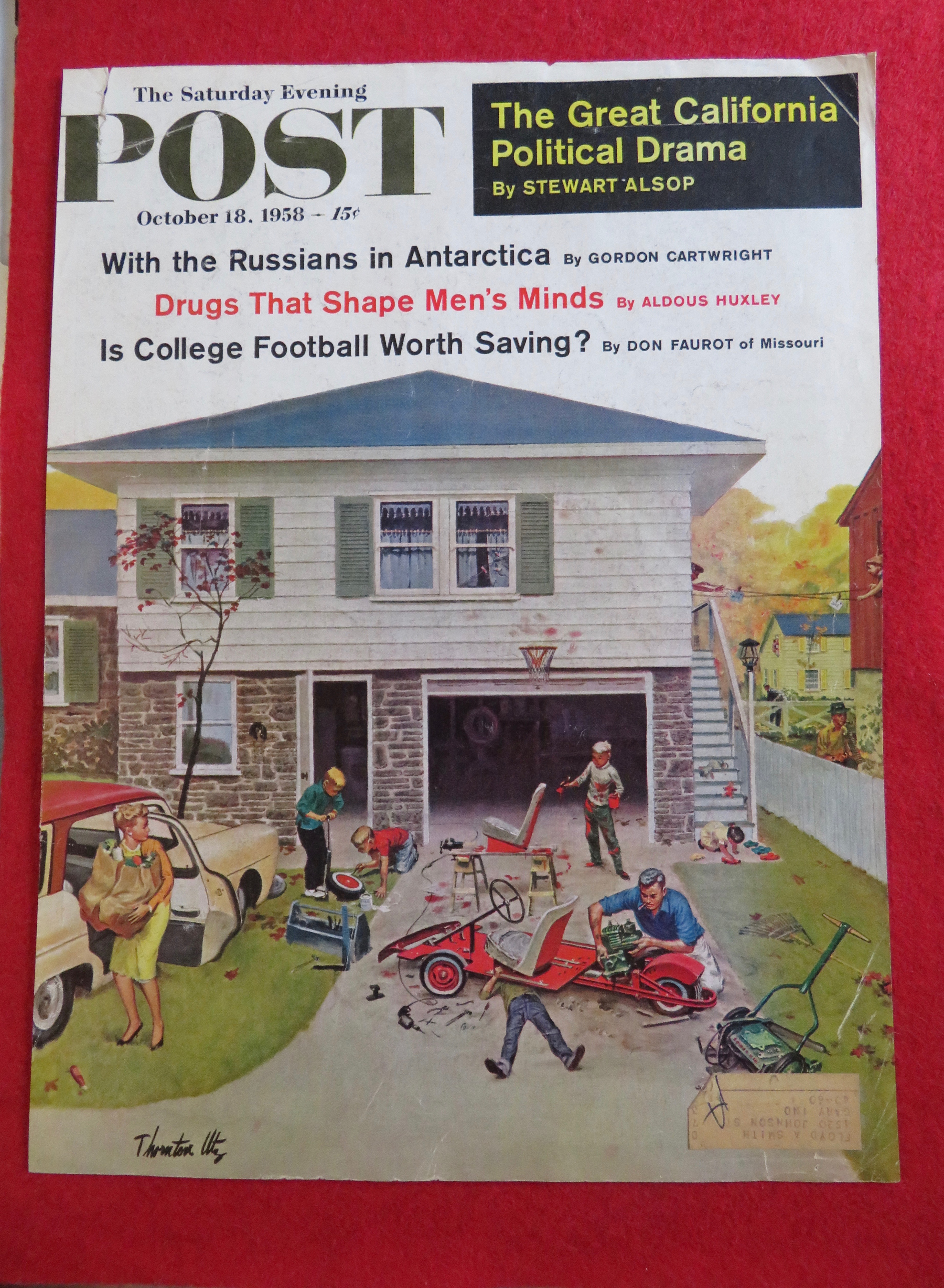 1958 Saturday Evening Post Cover (Only) By Utz
