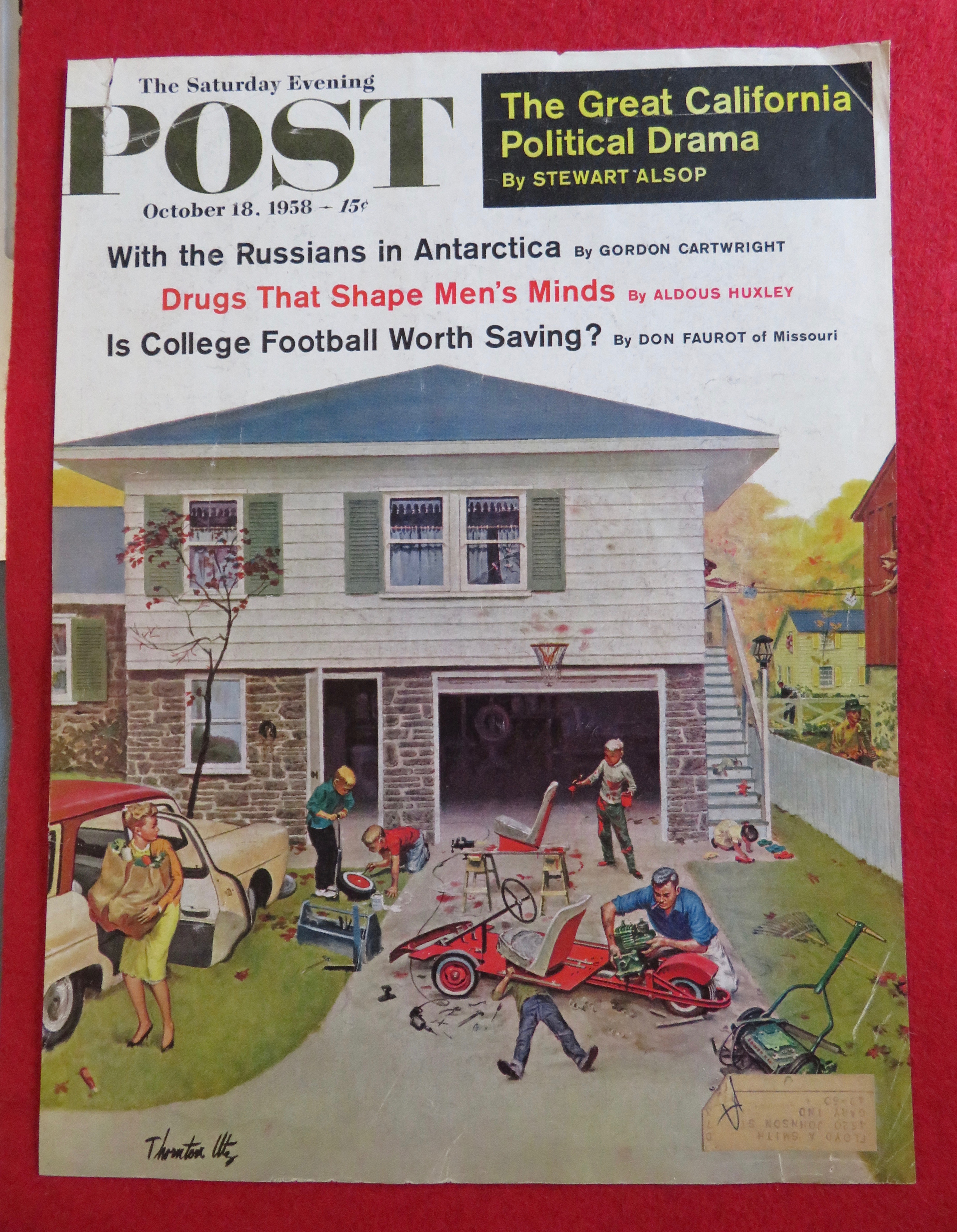 1958 Saturday Evening Post Cover (Only) By Utz