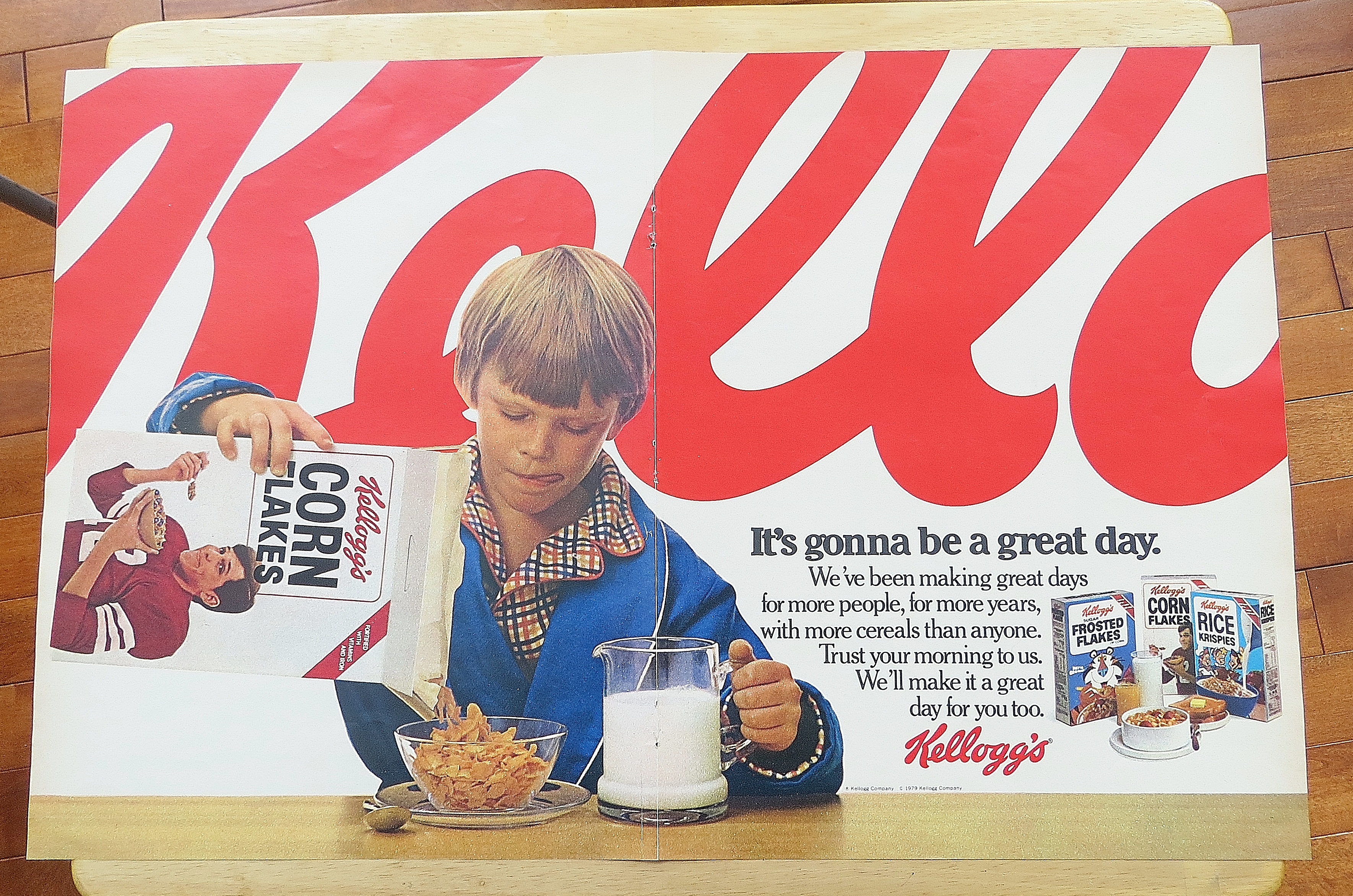 1979 Kellogg's Corn Flakes With Boy Eating