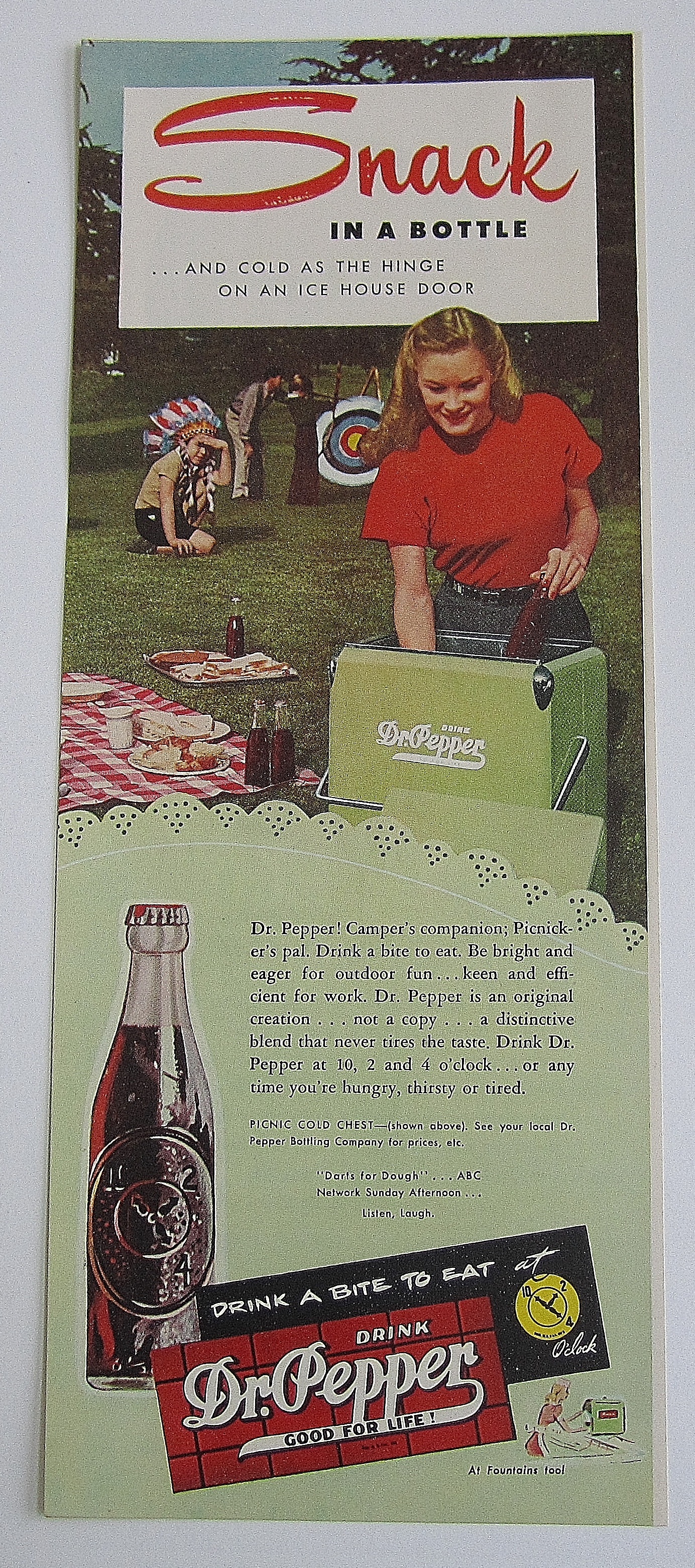 1947 Dr. Pepper With Woman In Soda Cooler