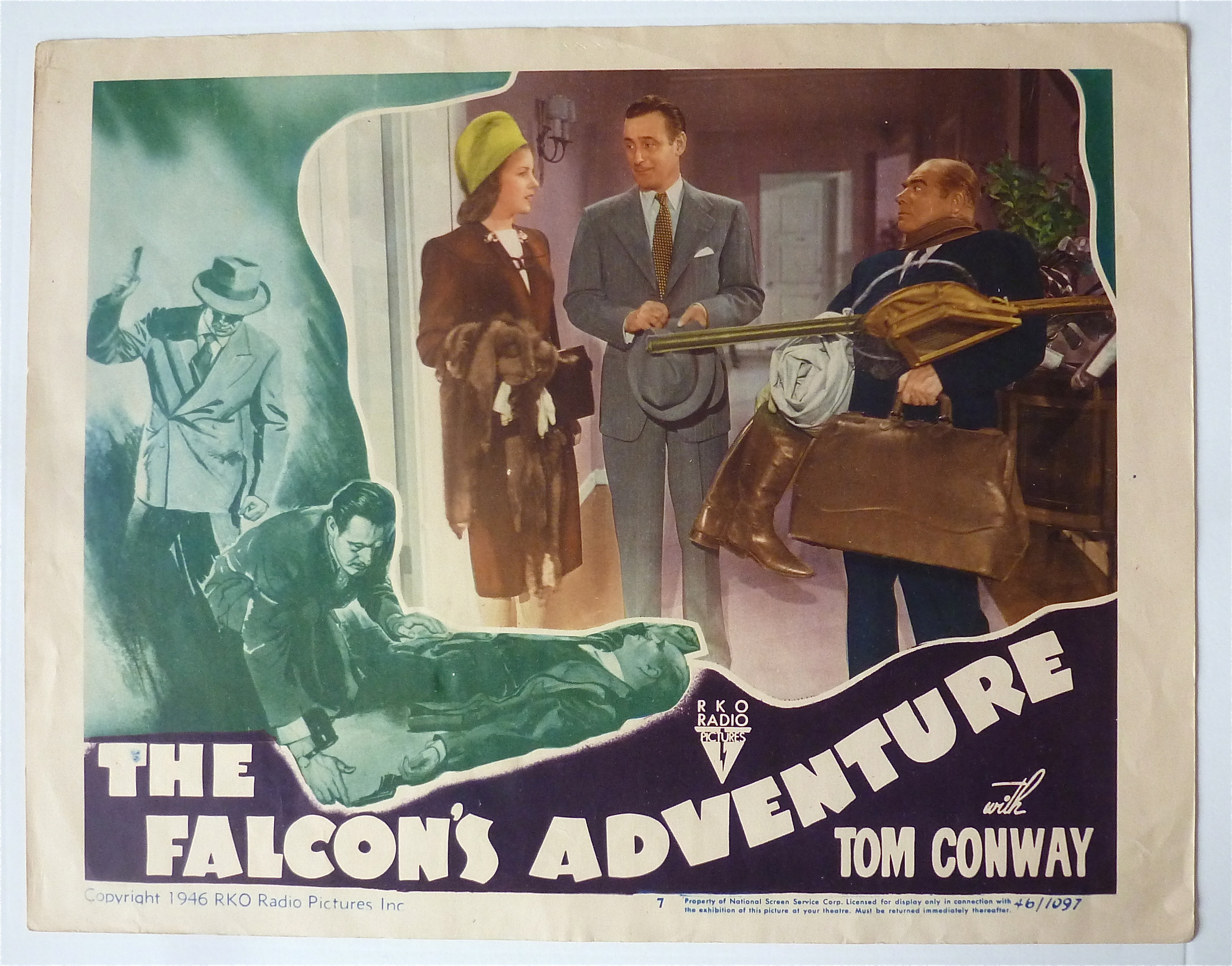 The Falcon's Adventure Lobby Card 1946 Tom Conway