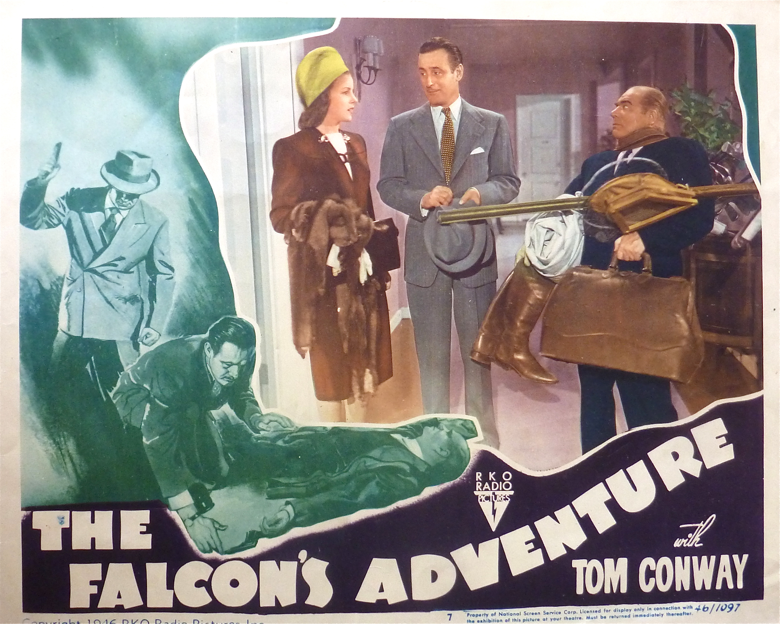 The Falcon's Adventure Lobby Card 1946 Tom Conway