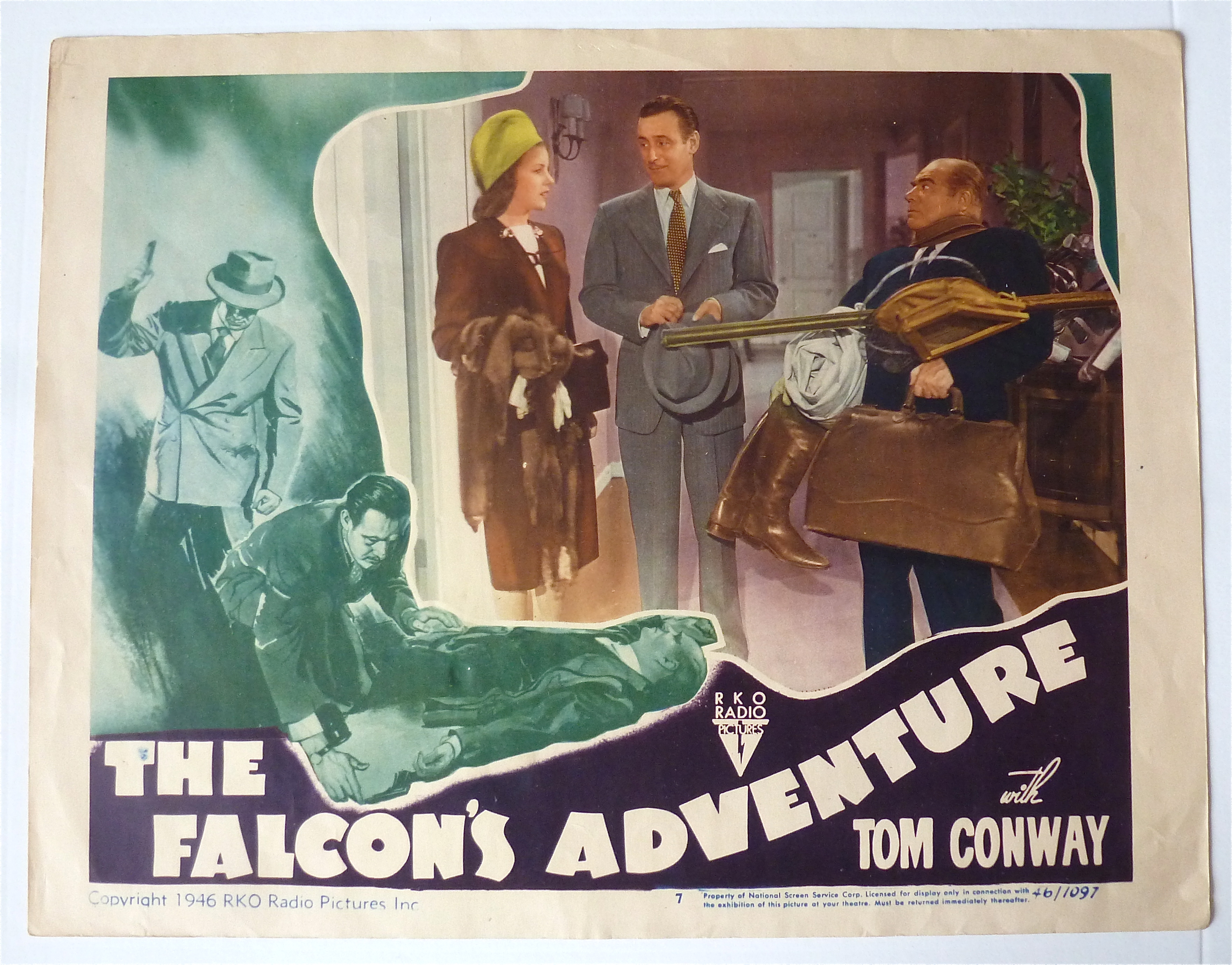 The Falcon's Adventure Lobby Card 1946 Tom Conway