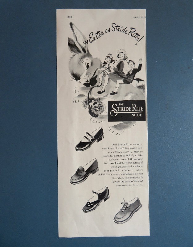 1951 Stride Rite Shoes with Children Riding on Easter Bunny