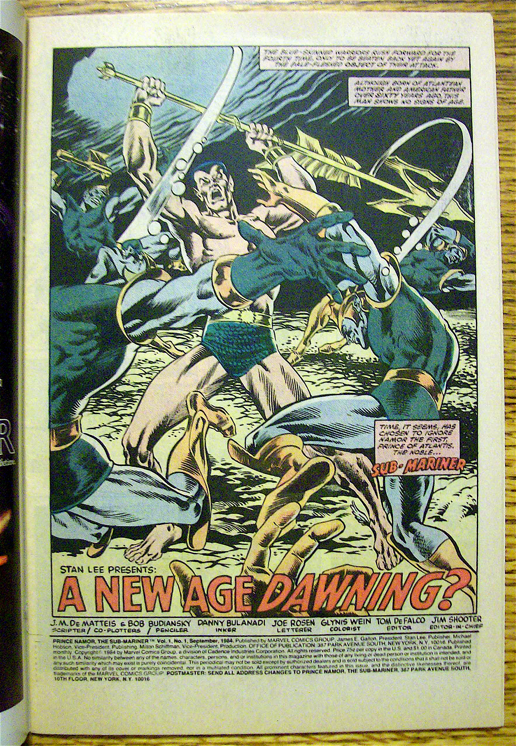 Prince Namor Sub-Mariner Comic #1 September 1984