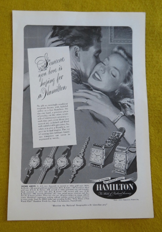 1950 Hamilton Watch With Man & Woman Hugging