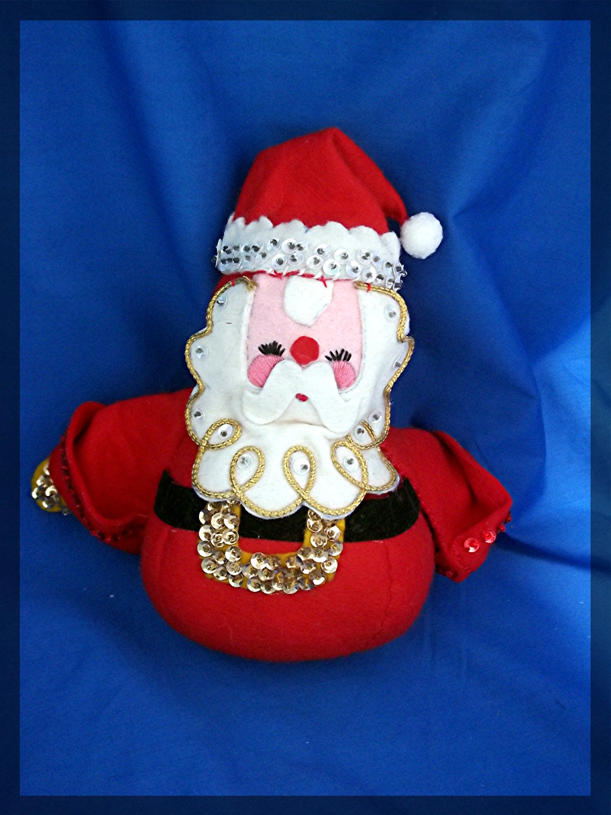 Christmas Santa Claus red felt with sequins 7 inch