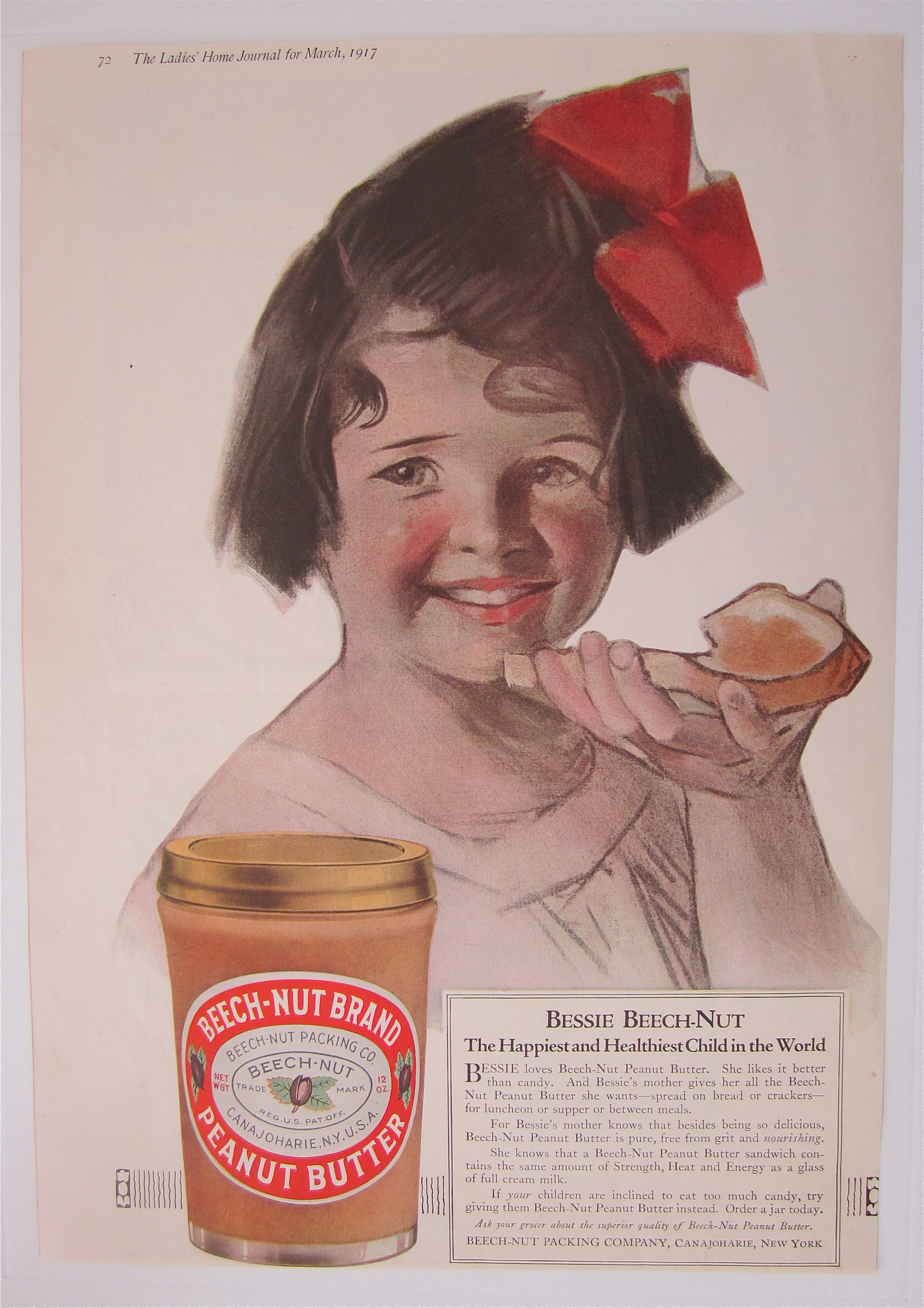 1917 Beech Nut Peanut Butter w/ Little Girl & Bread