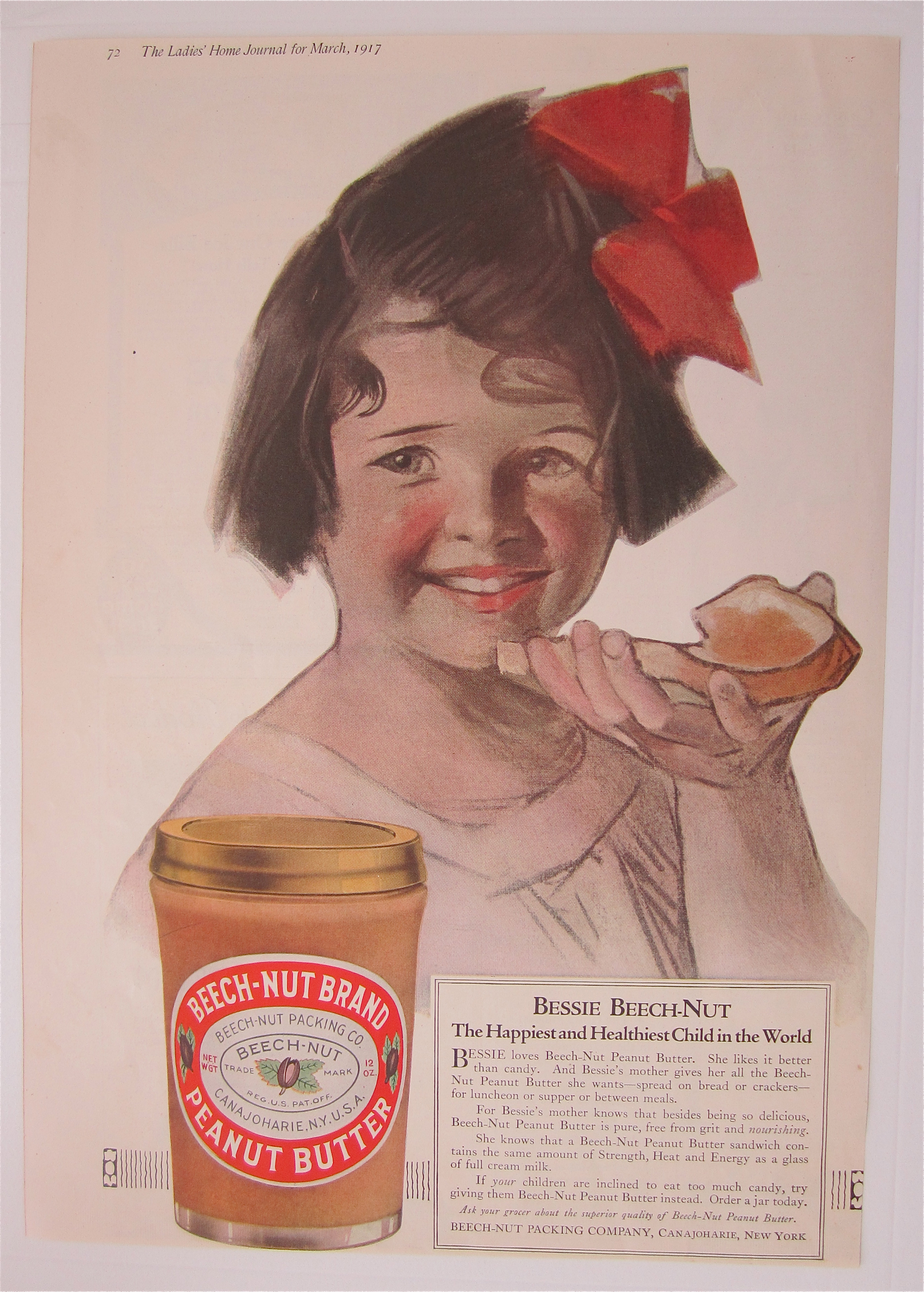 1917 Beech Nut Peanut Butter w/ Little Girl & Bread