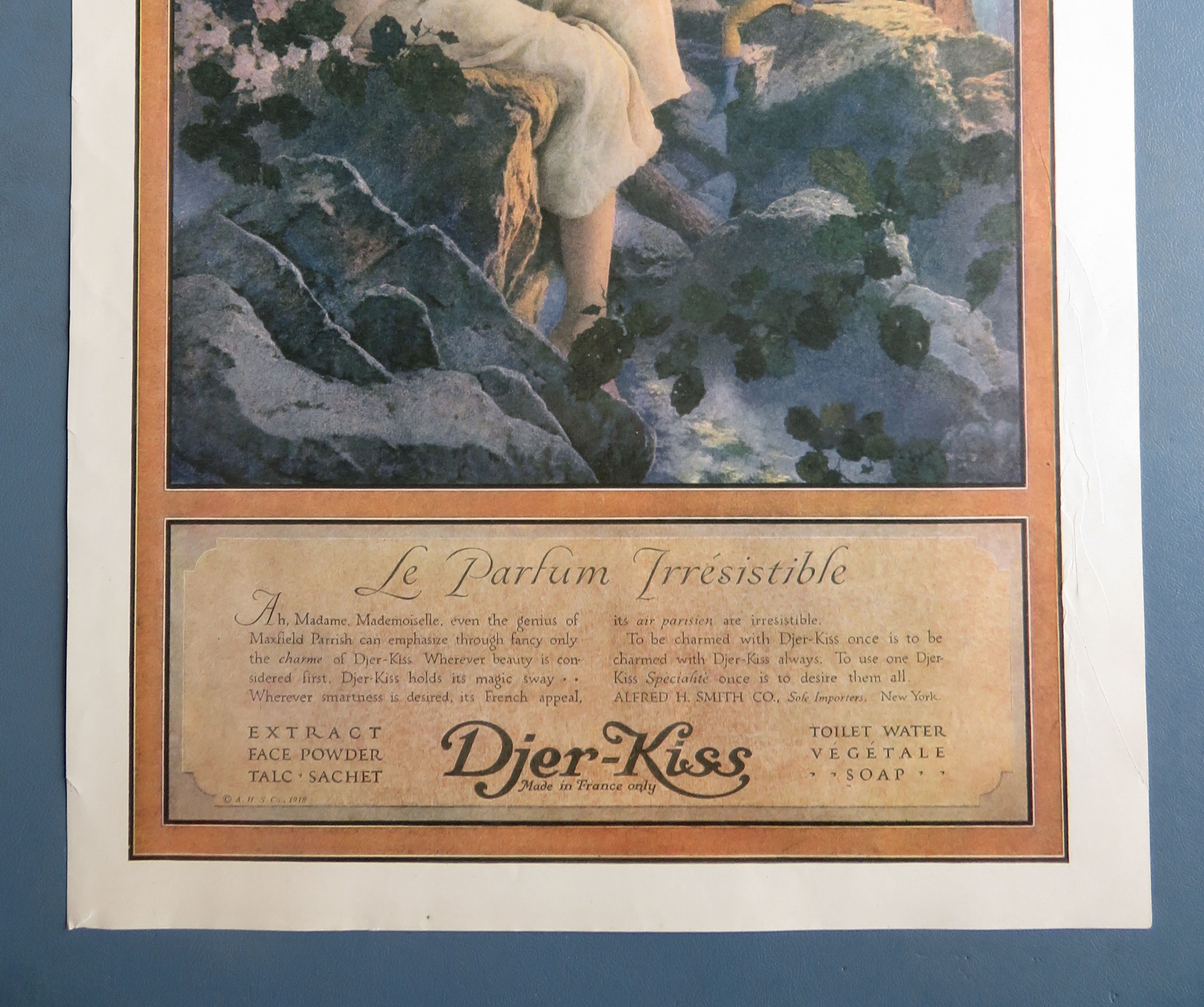 1918 Djer Kiss Perfume with Girl & Fairies By Parrish