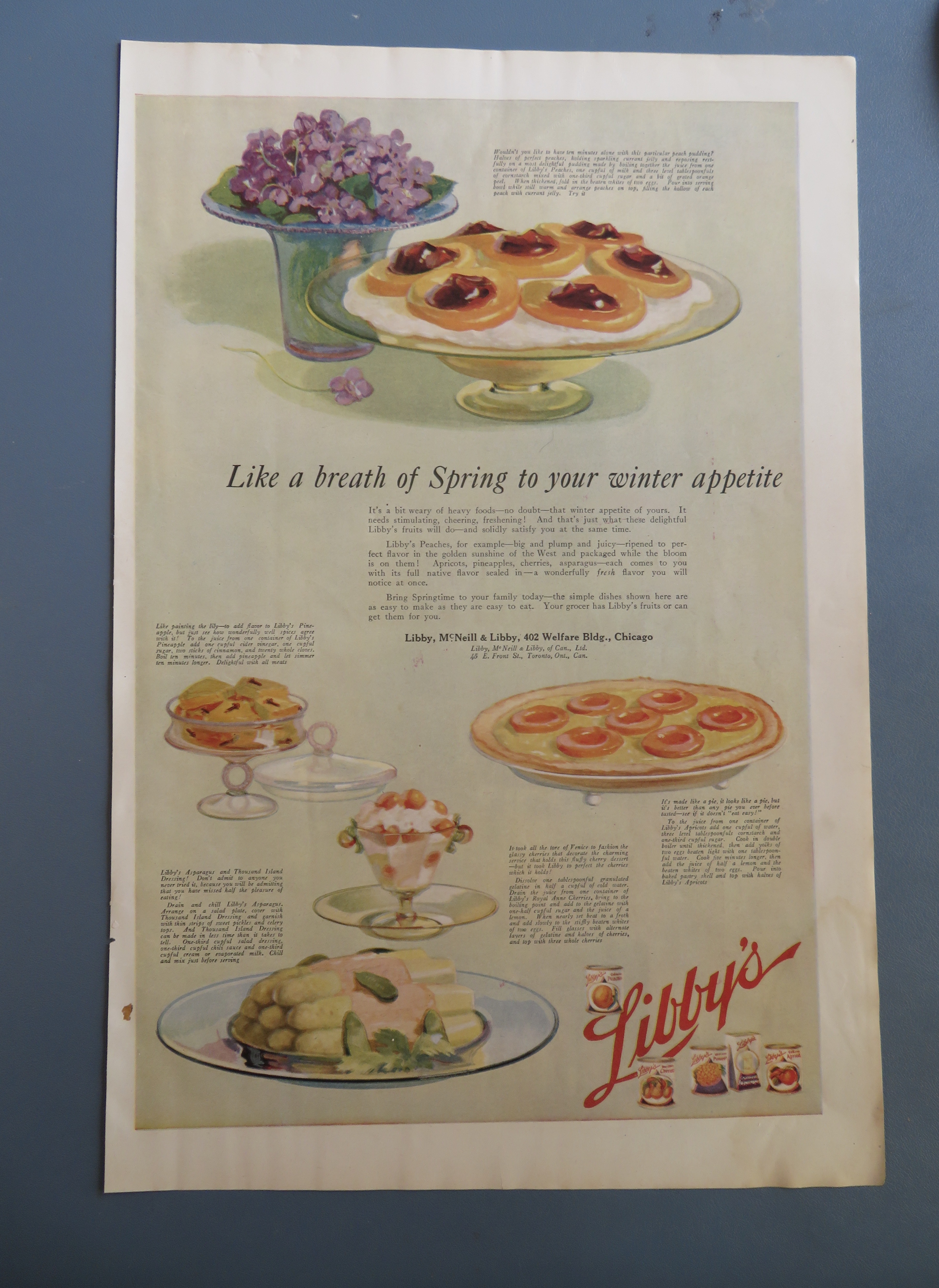 1920 Libby's Fruits & Vegetables with Many Treats