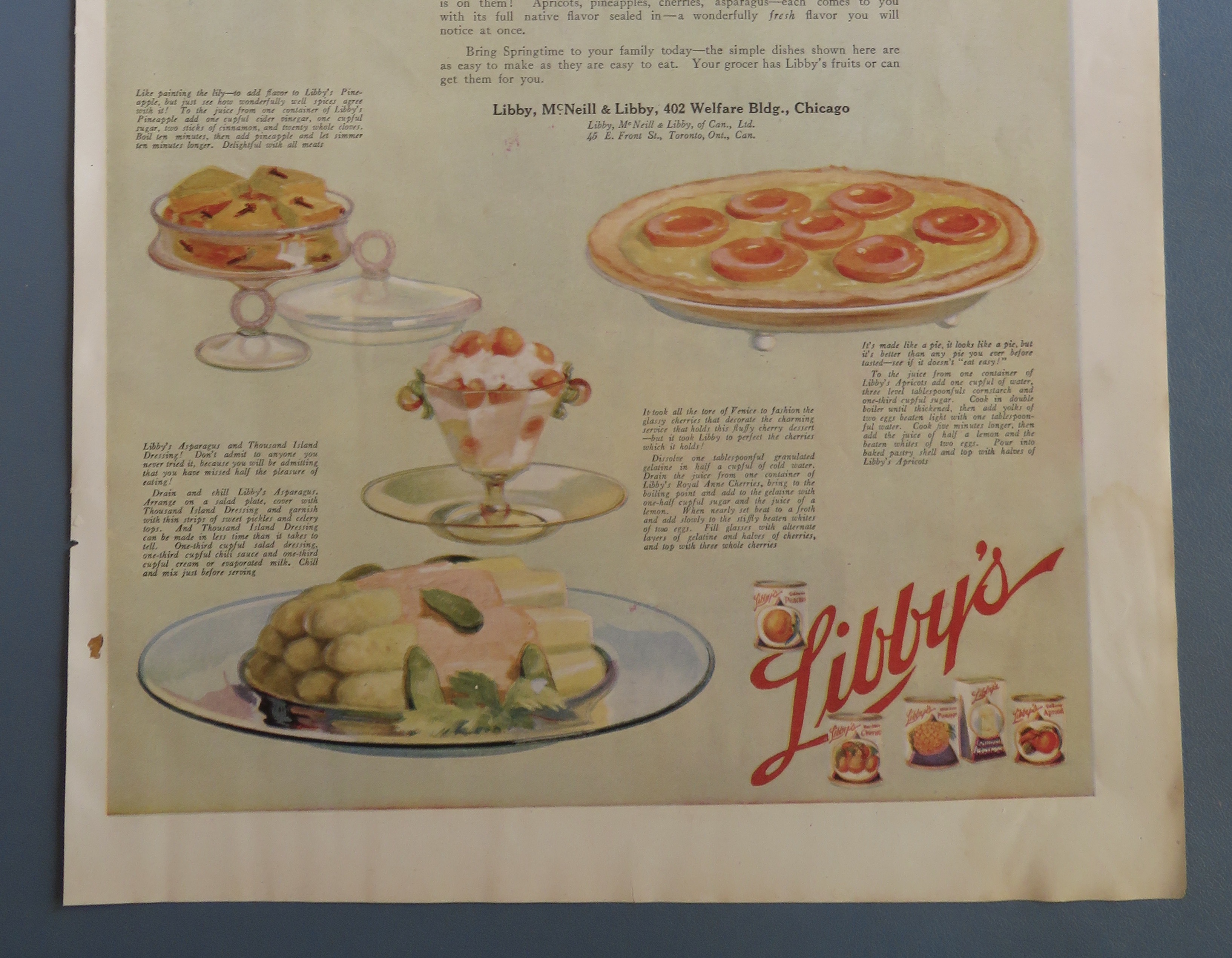 1920 Libby's Fruits & Vegetables with Many Treats
