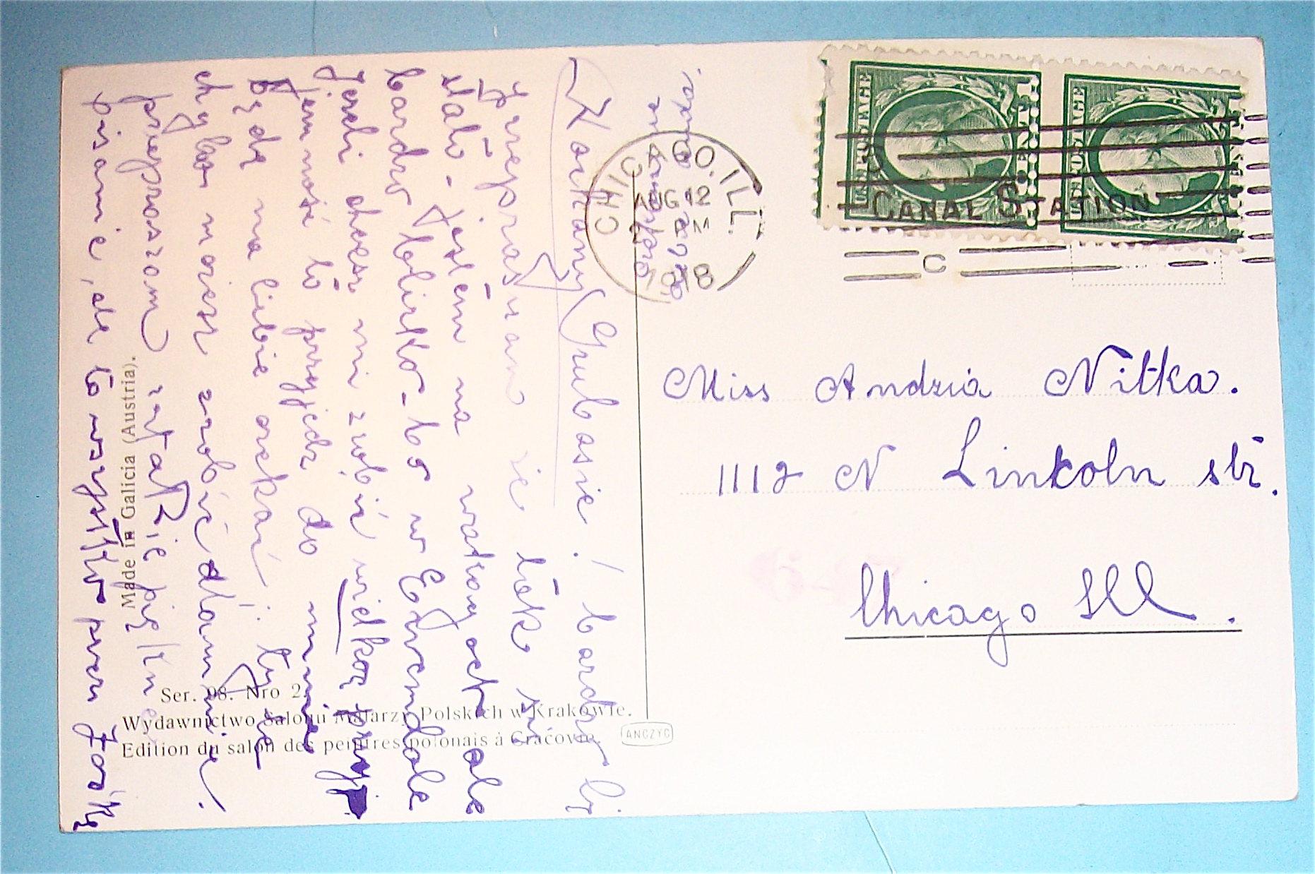 T. Gadomski Pinx Postcard With Soldier & Woman