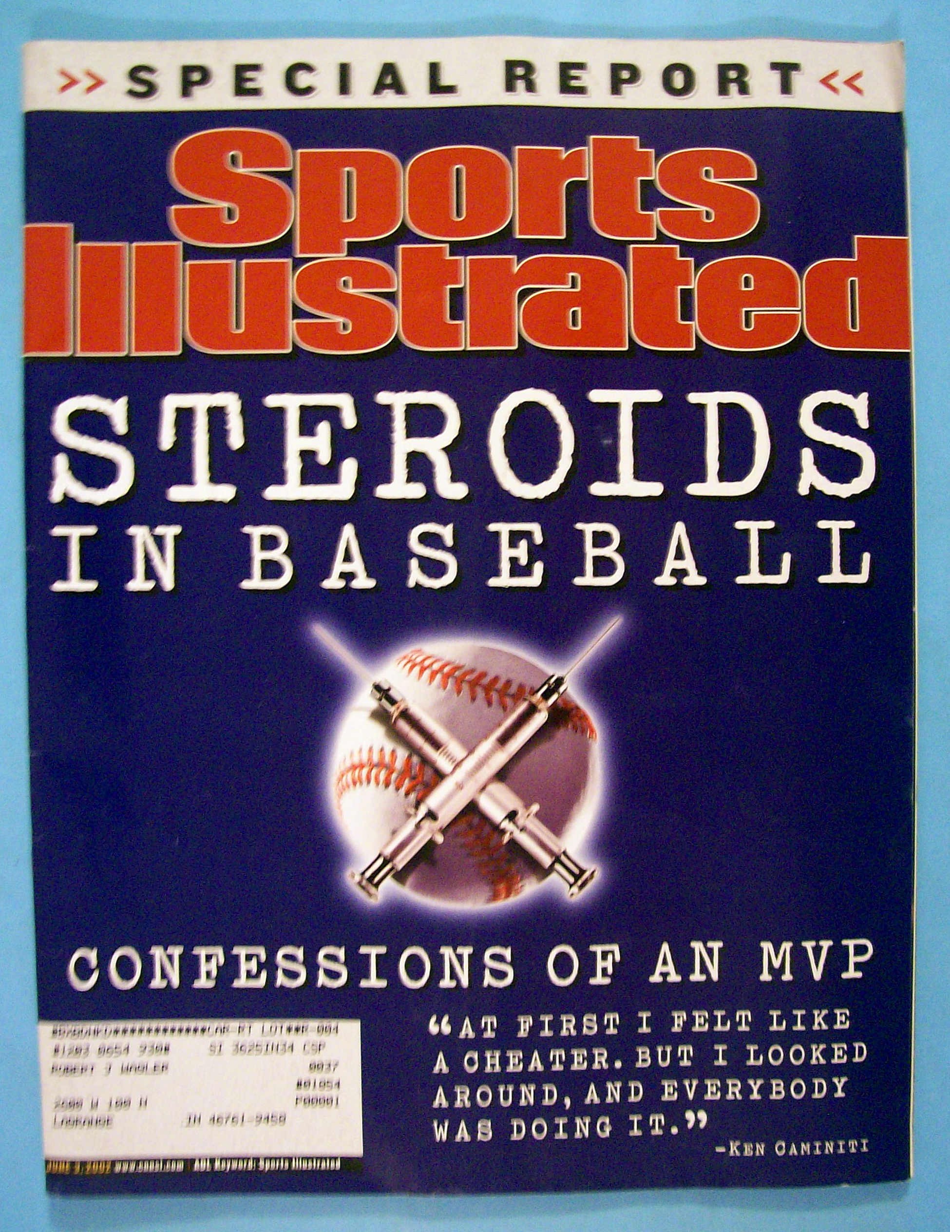 Sports Illustrated Magazine-June 3, 2002-Steroids
