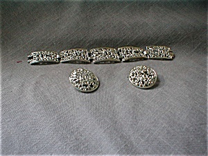 Sarah Coventry Silver Bracelet and Earrings