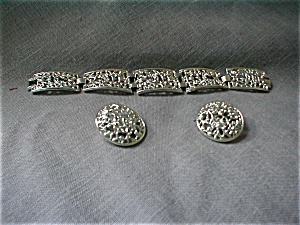 Sarah Coventry Silver Bracelet and Earrings