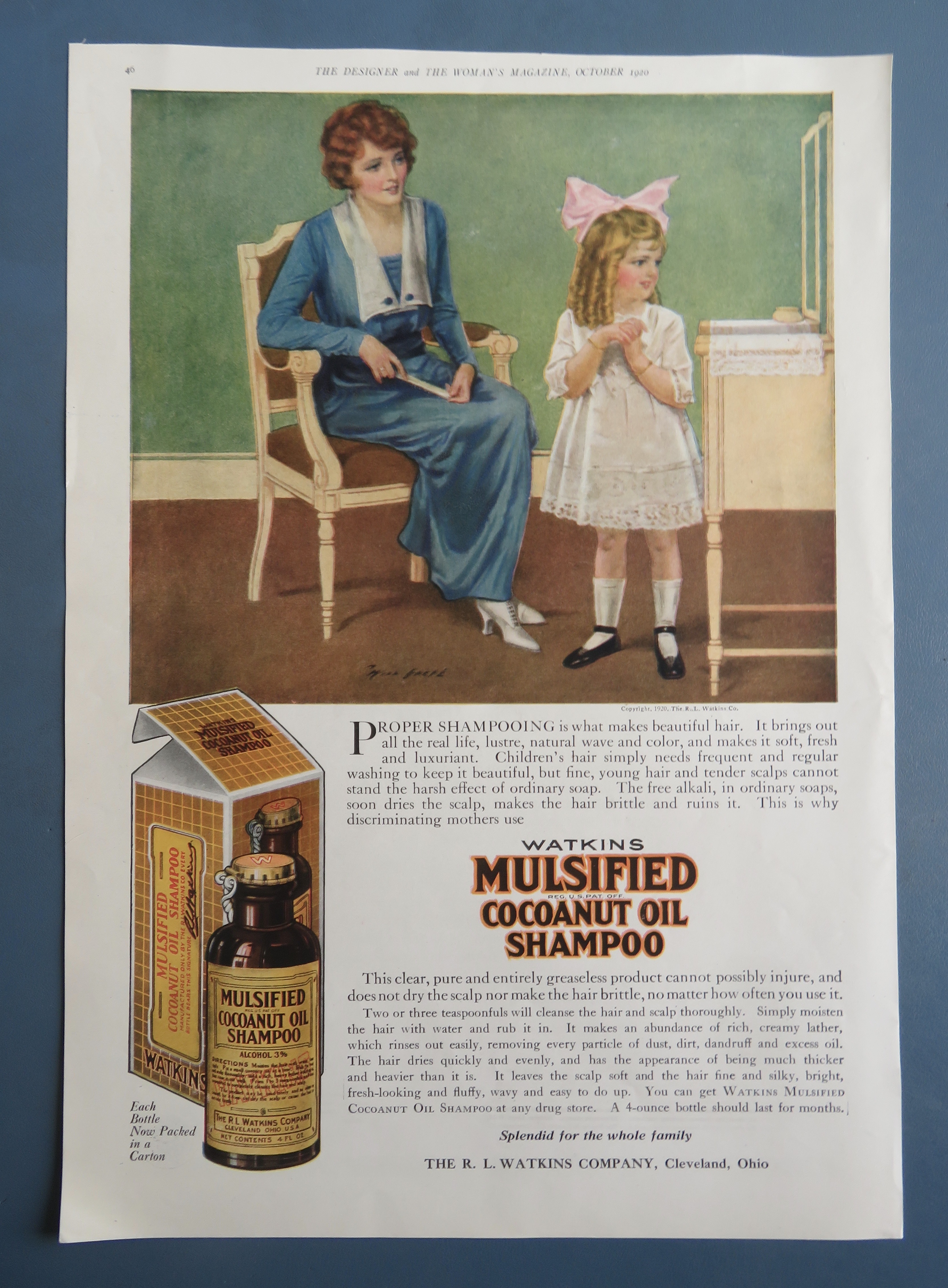 1920 Watkins Mulsified Cocoanut Oil Shampoo w/ Woman