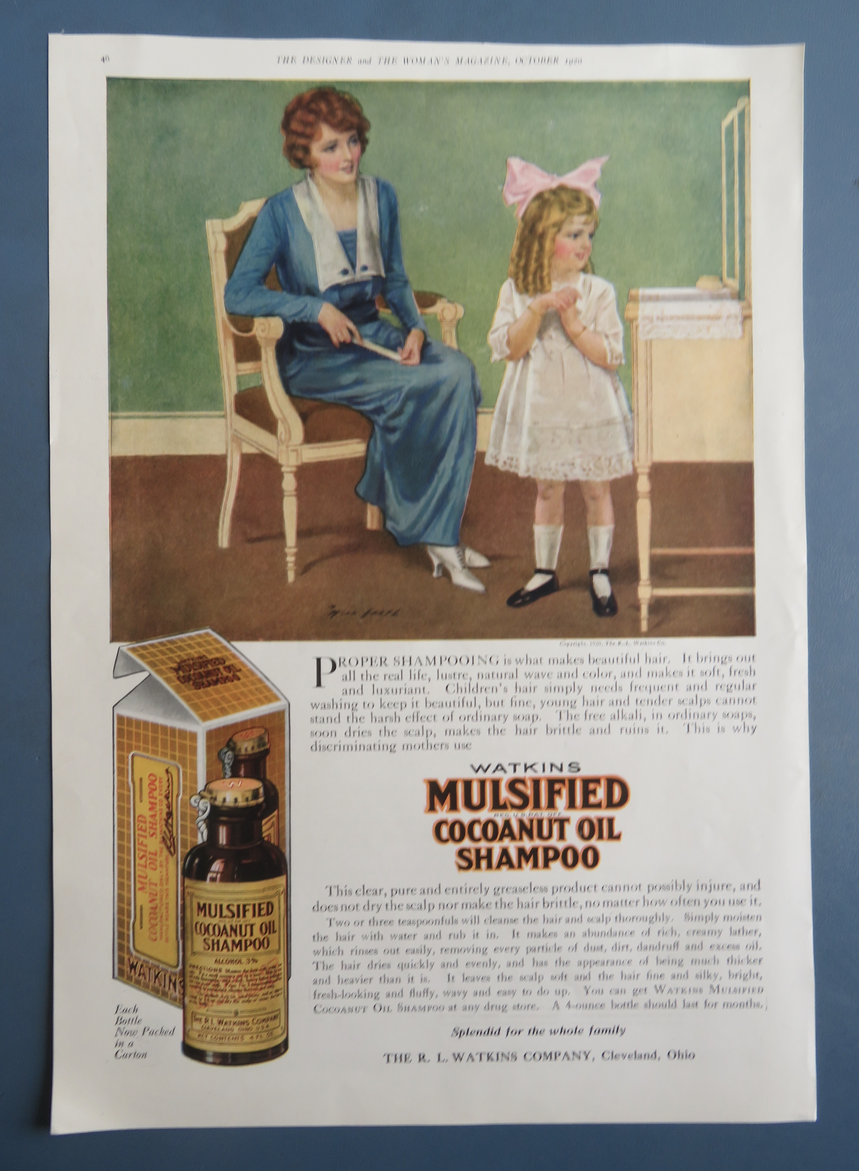 1920 Watkins Mulsified Cocoanut Oil Shampoo w/ Woman
