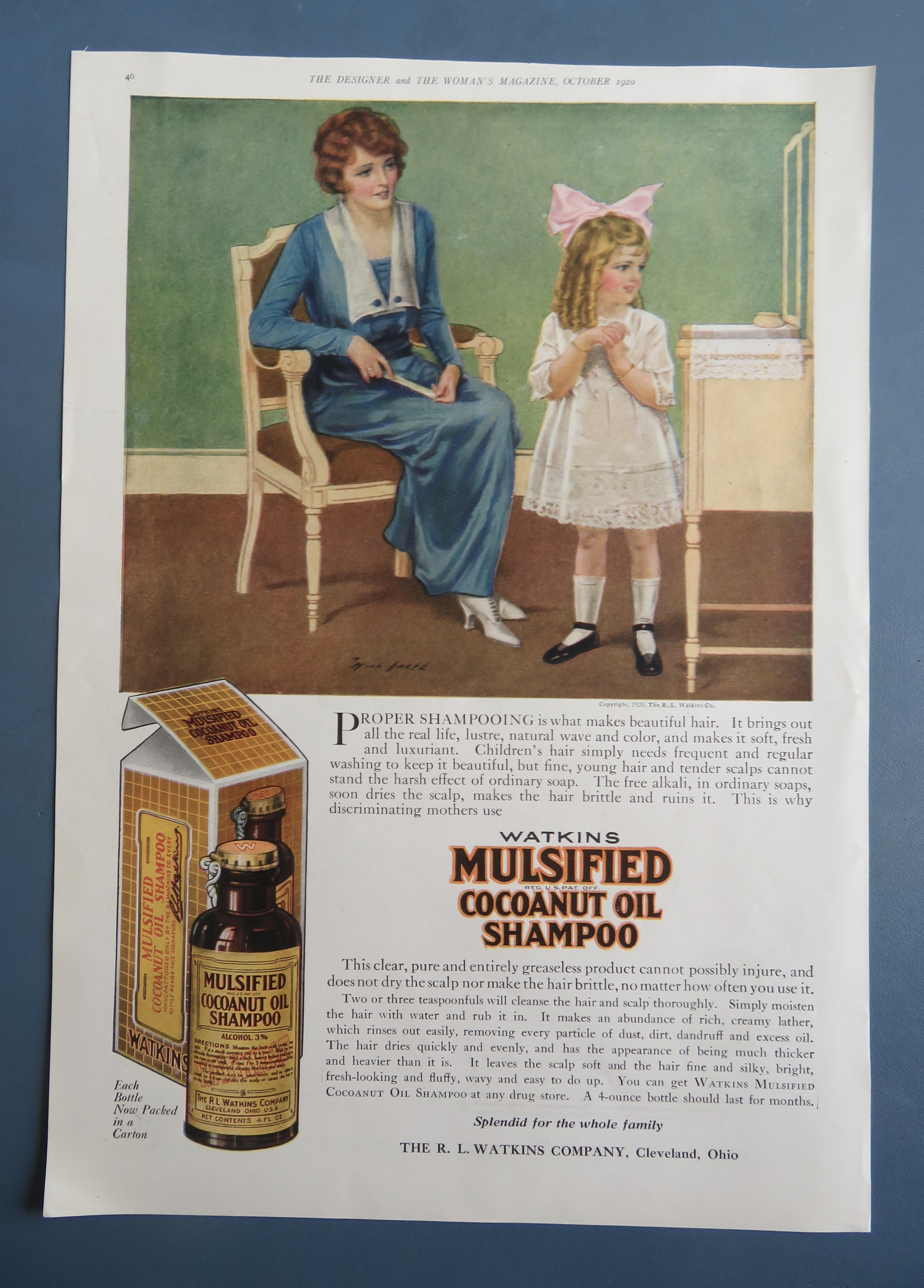 1920 Watkins Mulsified Cocoanut Oil Shampoo w/ Woman