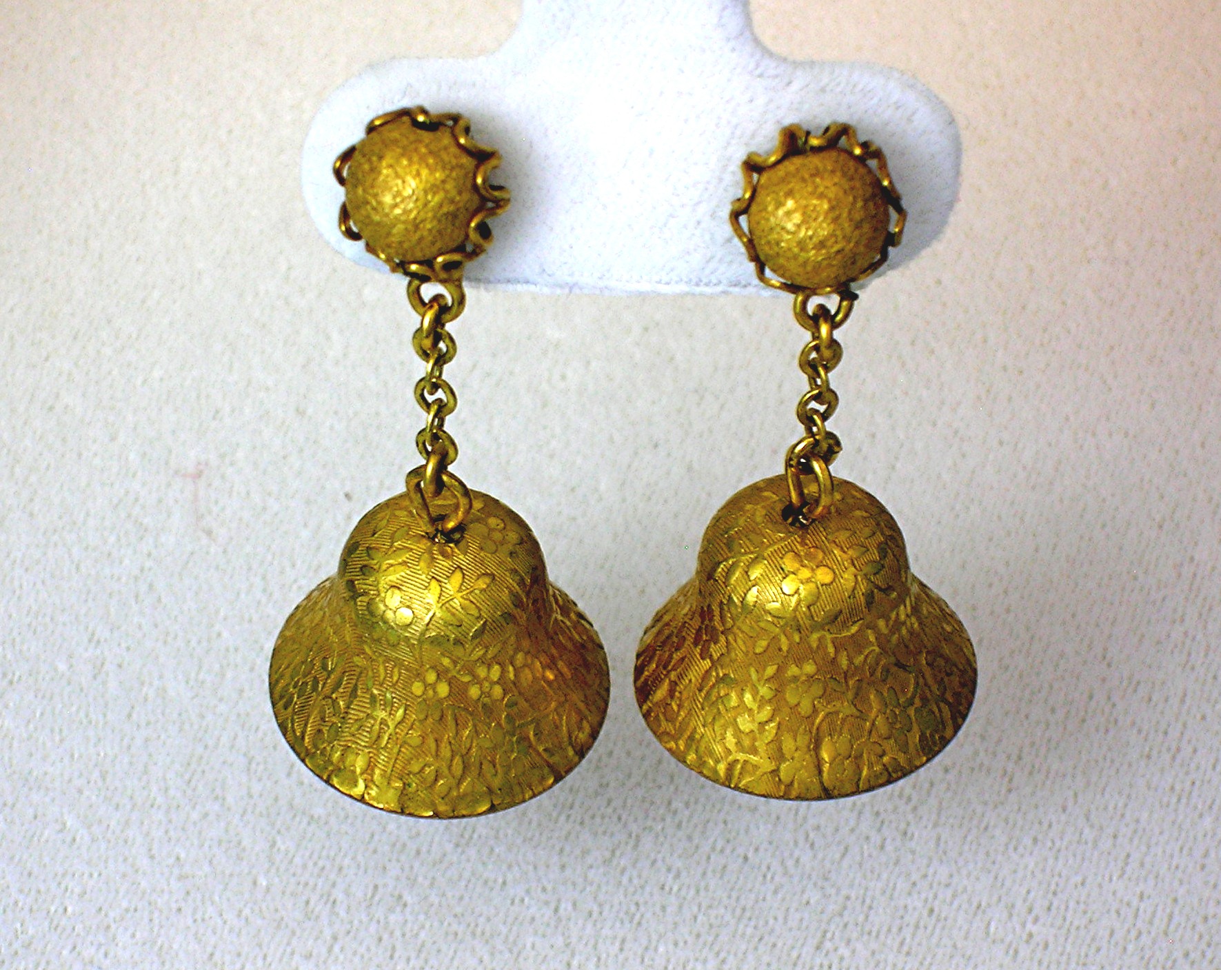 Miriam Haskell Gold Bells Bracelet and Earrings.