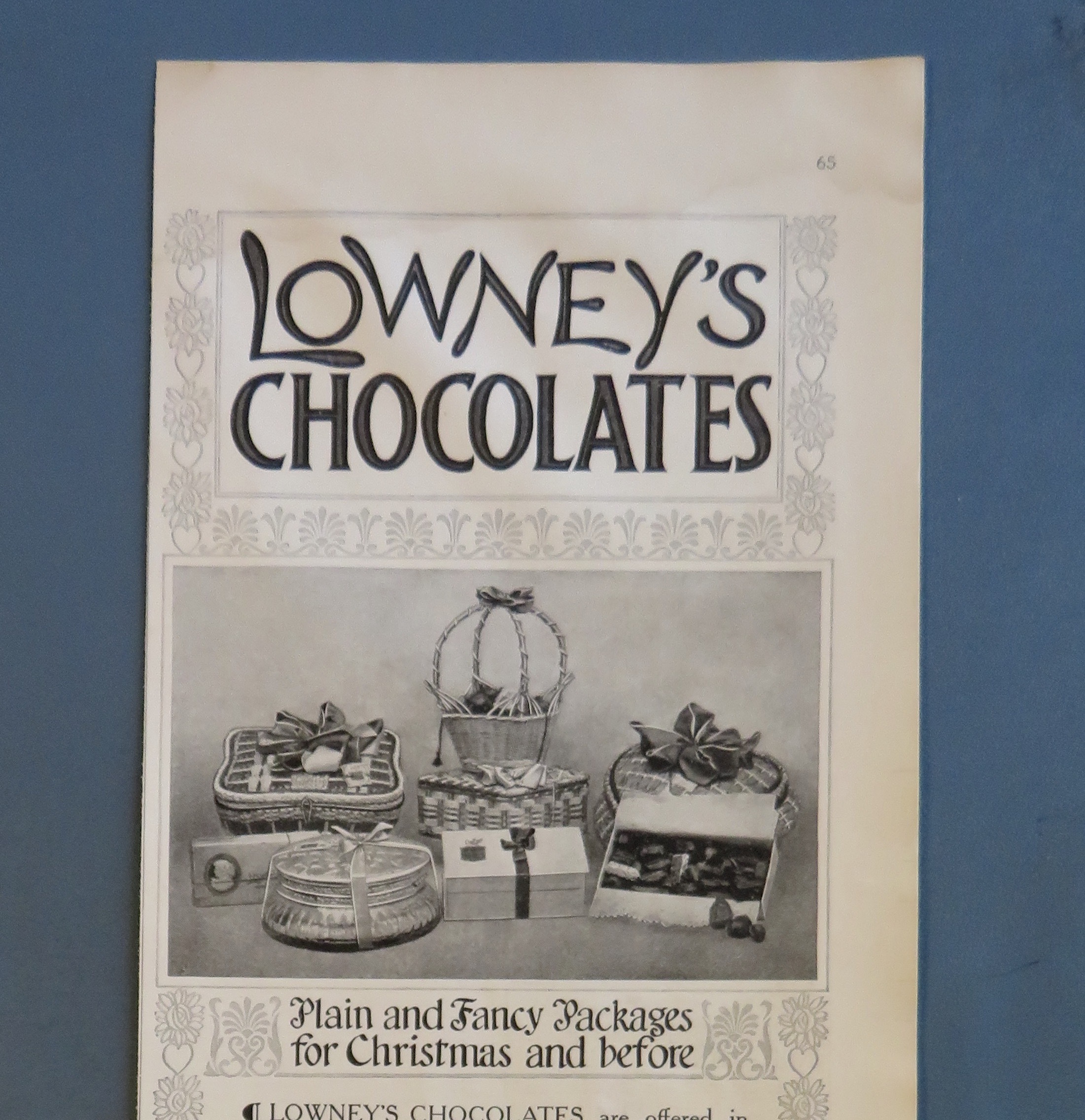 1908 Lowney's Chocolates with Dinner Decorations