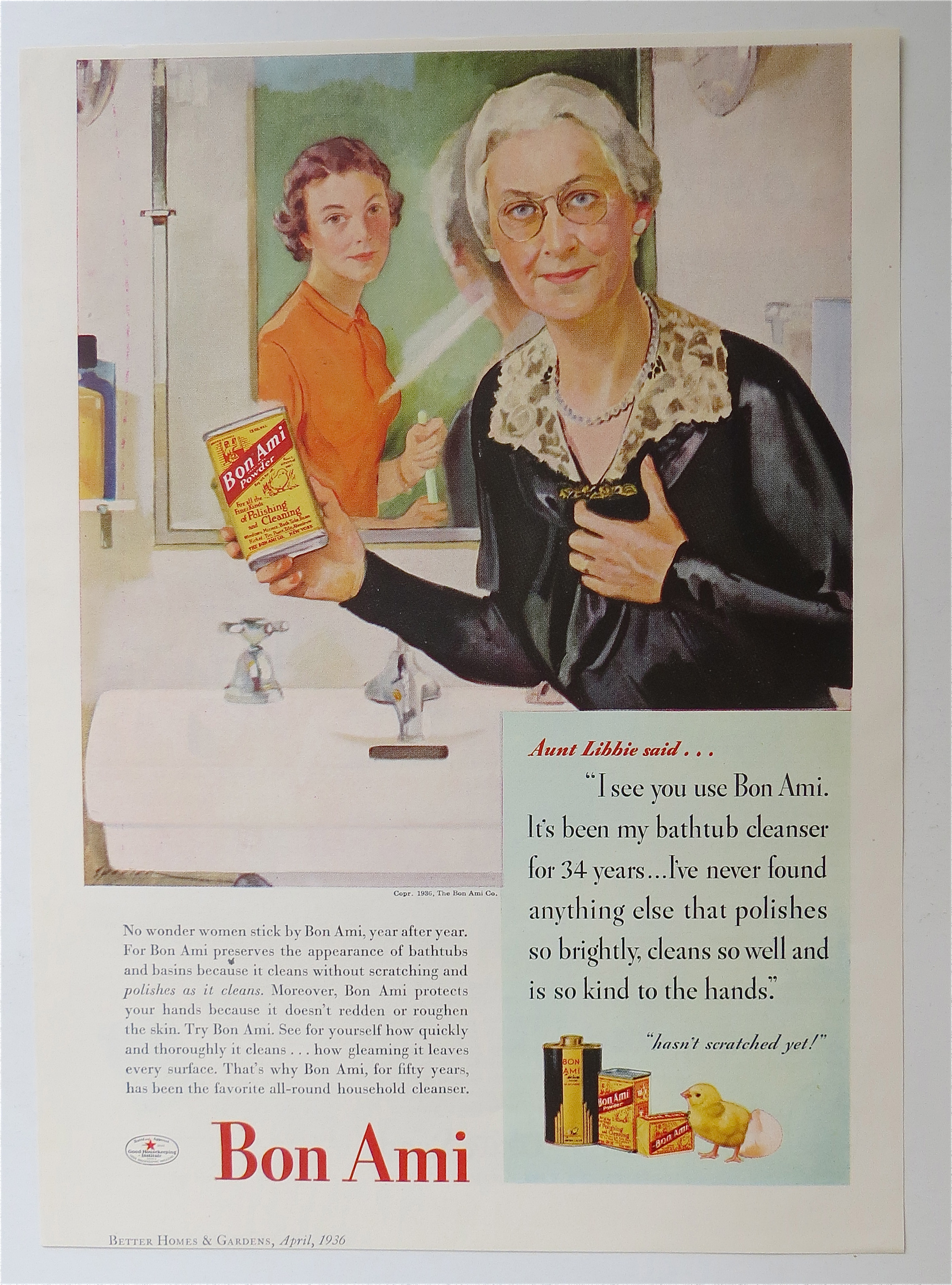 1936 Bon Ami Powder with a Woman Holding a Can