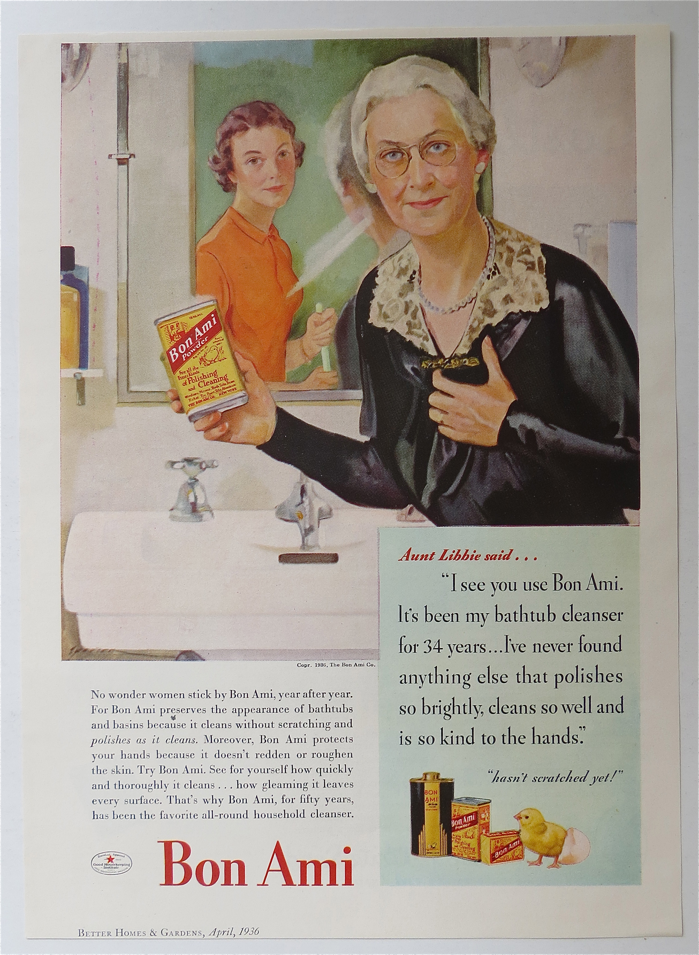 1936 Bon Ami Powder with a Woman Holding a Can