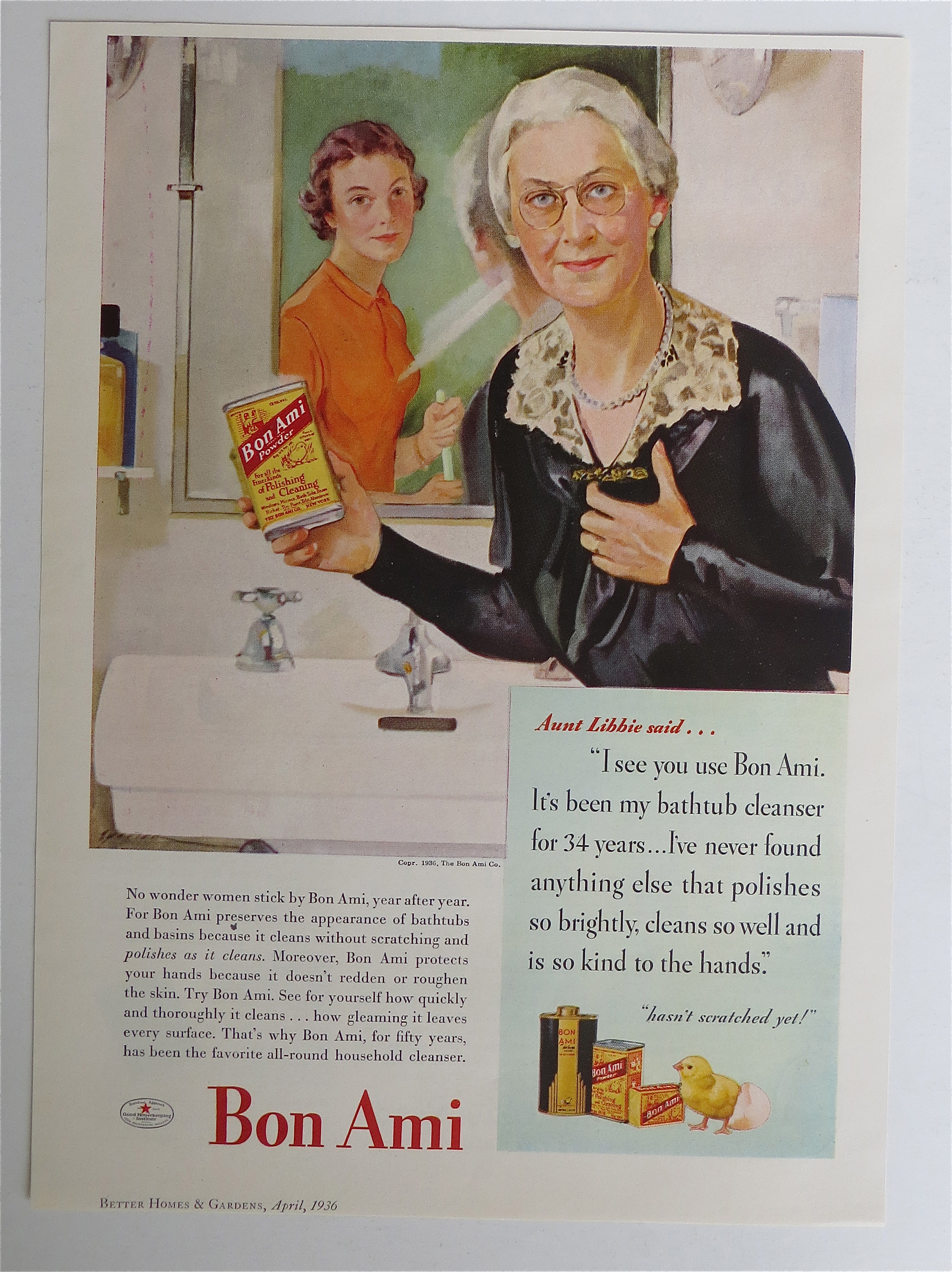 1936 Bon Ami Powder with a Woman Holding a Can
