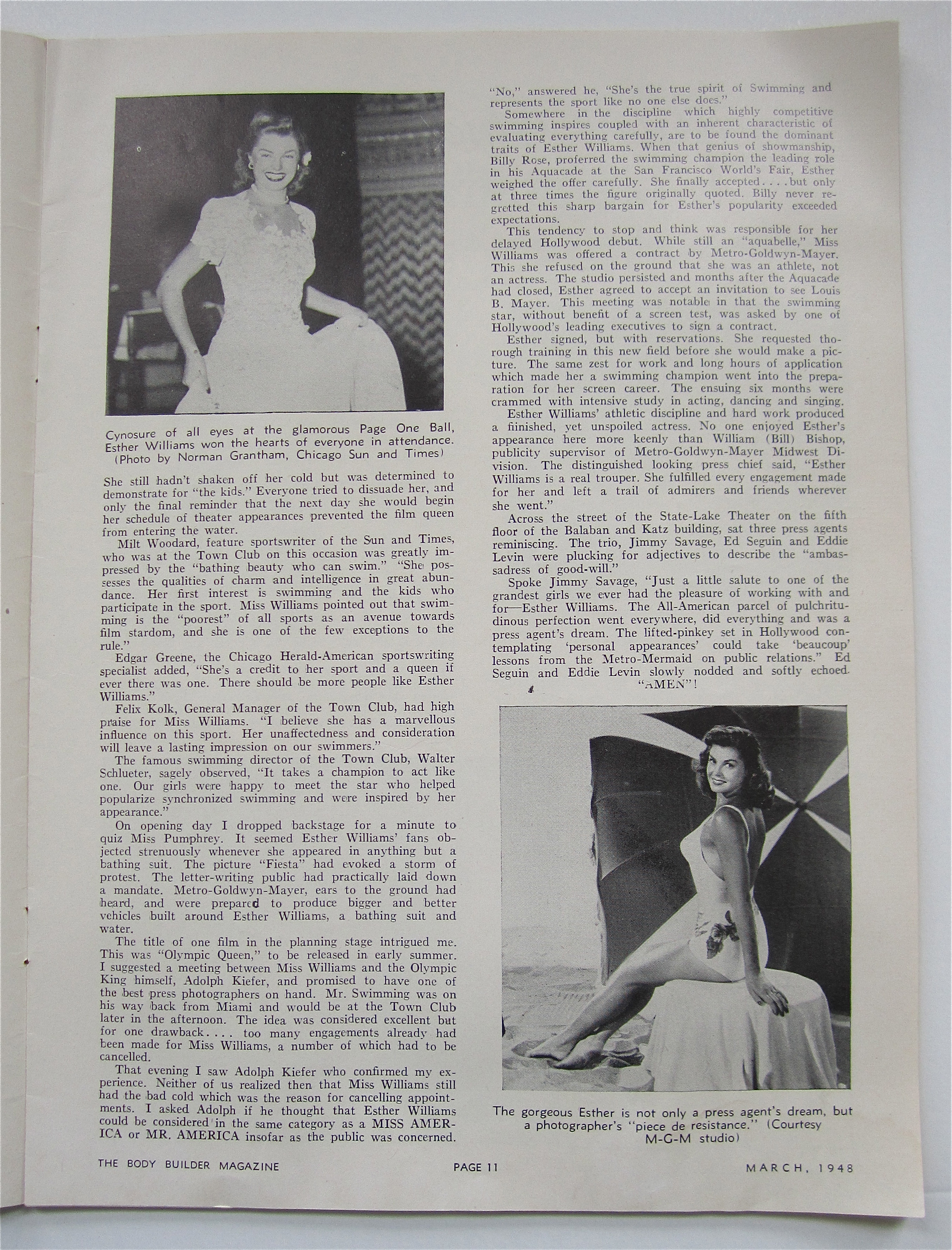 Body Builder Magazine March 1948 Esther Williams