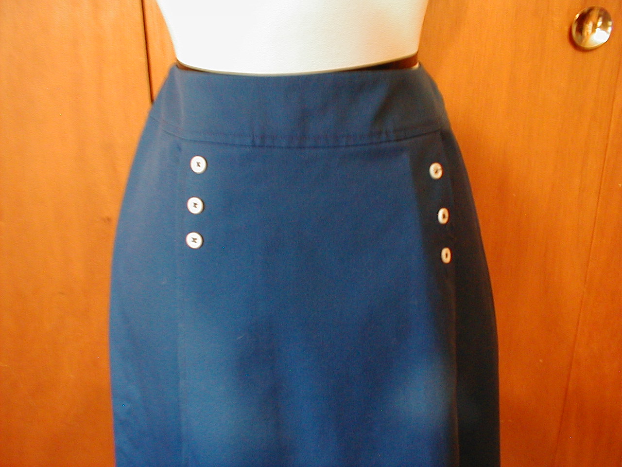1970s Blue Cotton Skirt