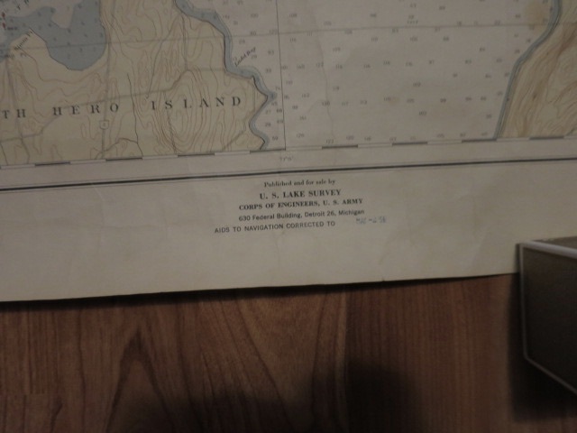 Lake Champlain Map Vermont Quebec No 171 1952 corrected May 1956