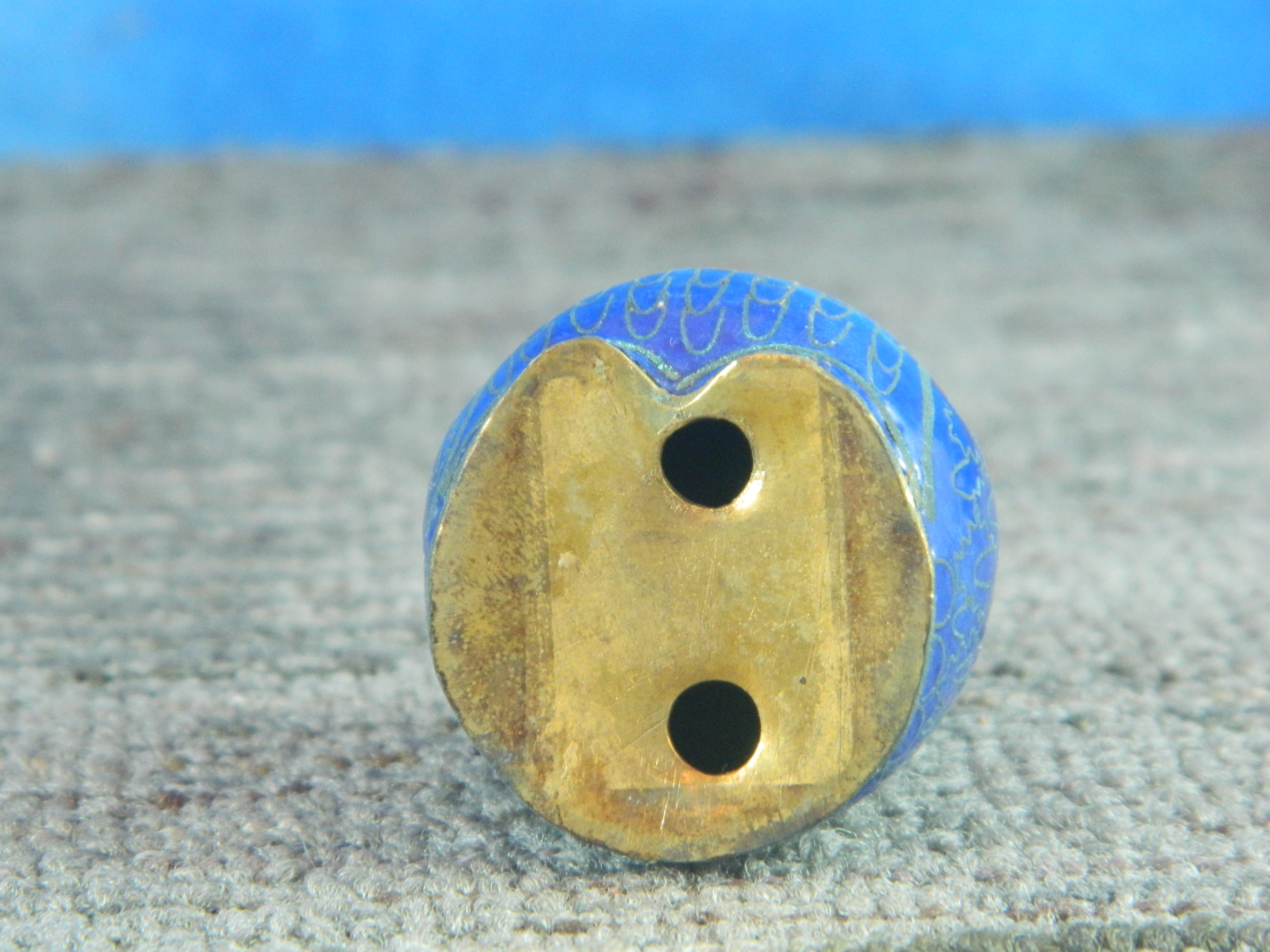 Cloisonné Enameled Brass Miniature Owl