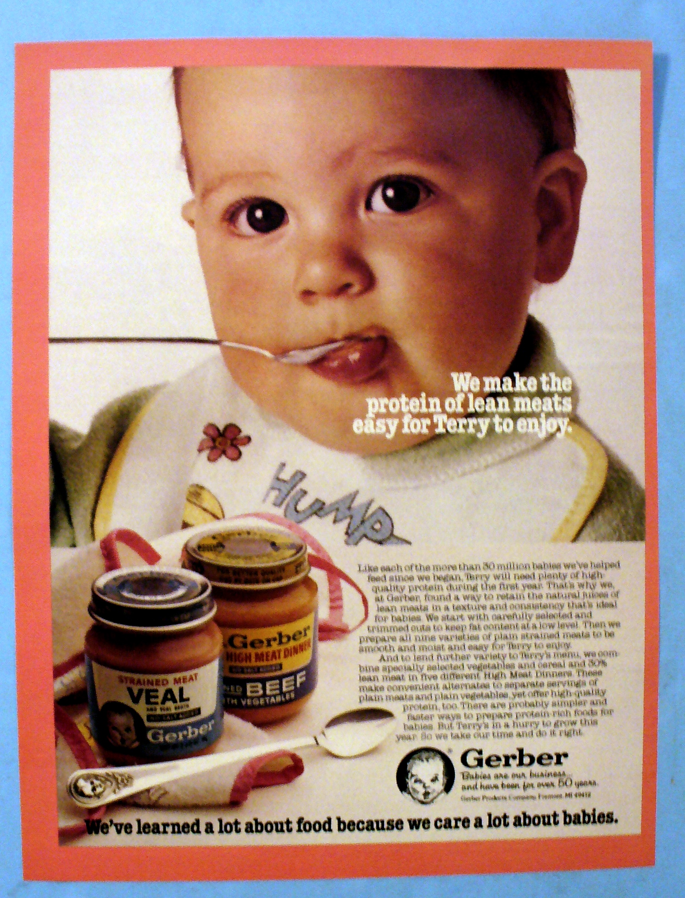 1983 Gerber Strained Veal w/ Baby Terry Eating