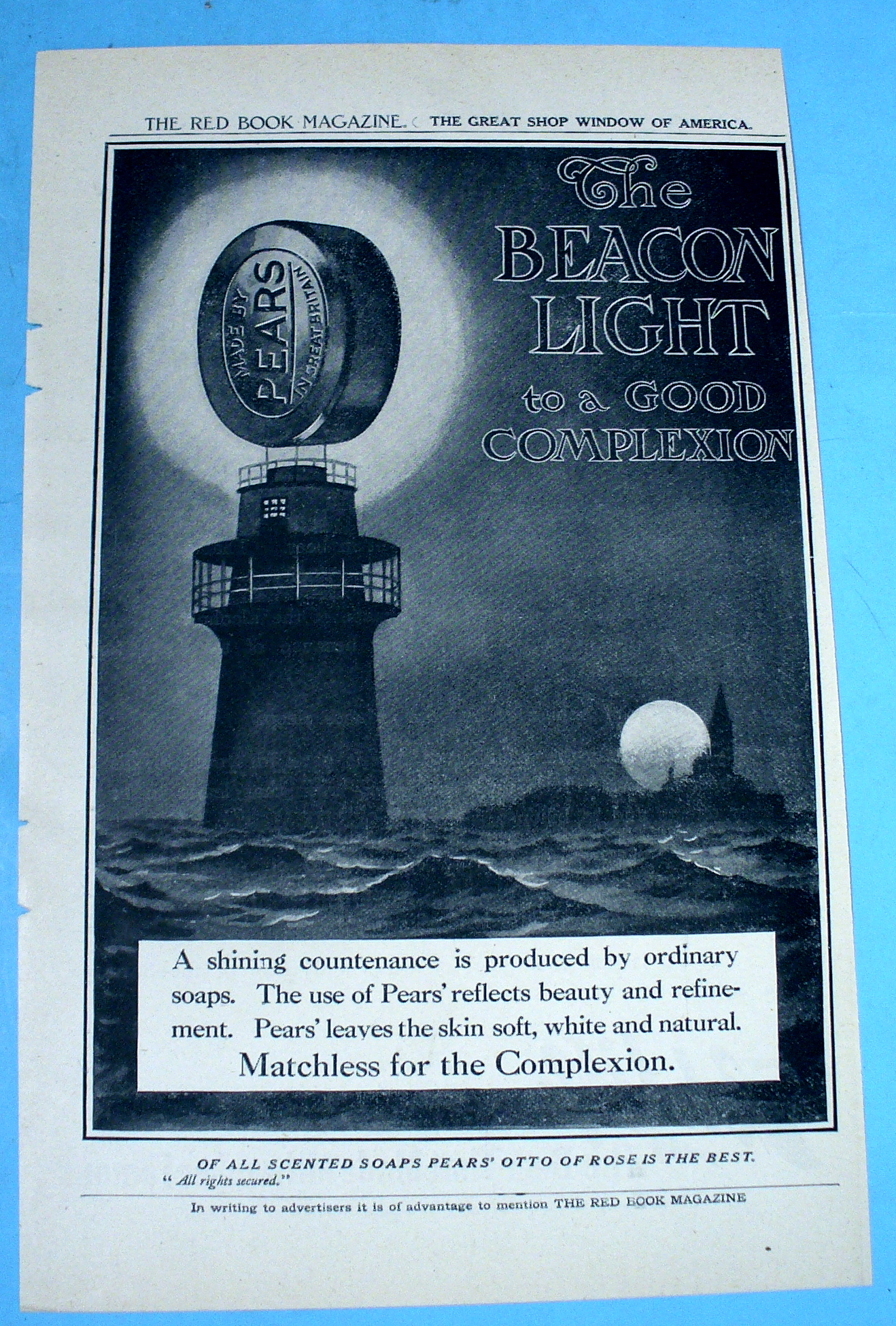 1908 Pears Soap w/ Lighthouse and Water