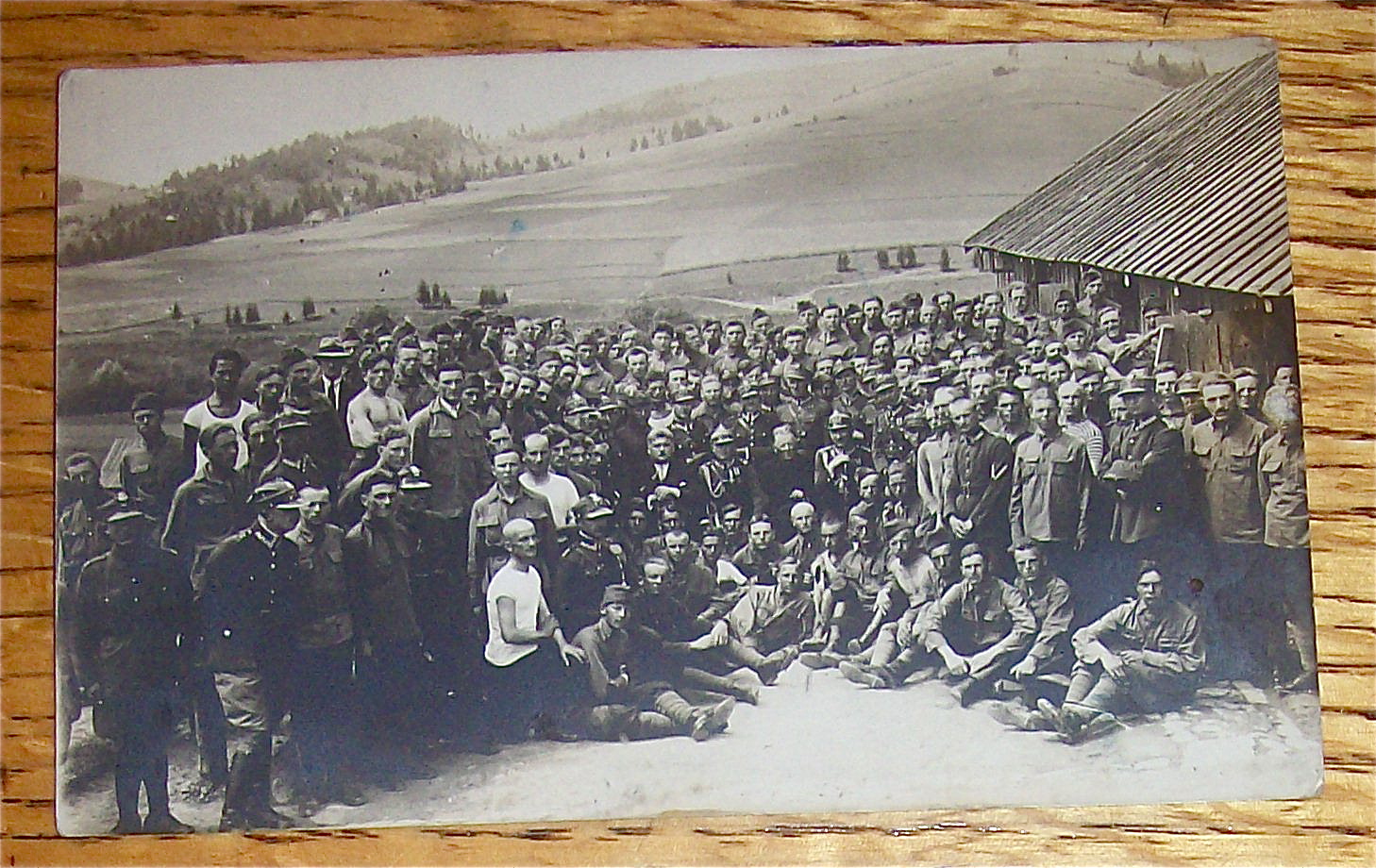An Army Of Men Near A Village Postcard