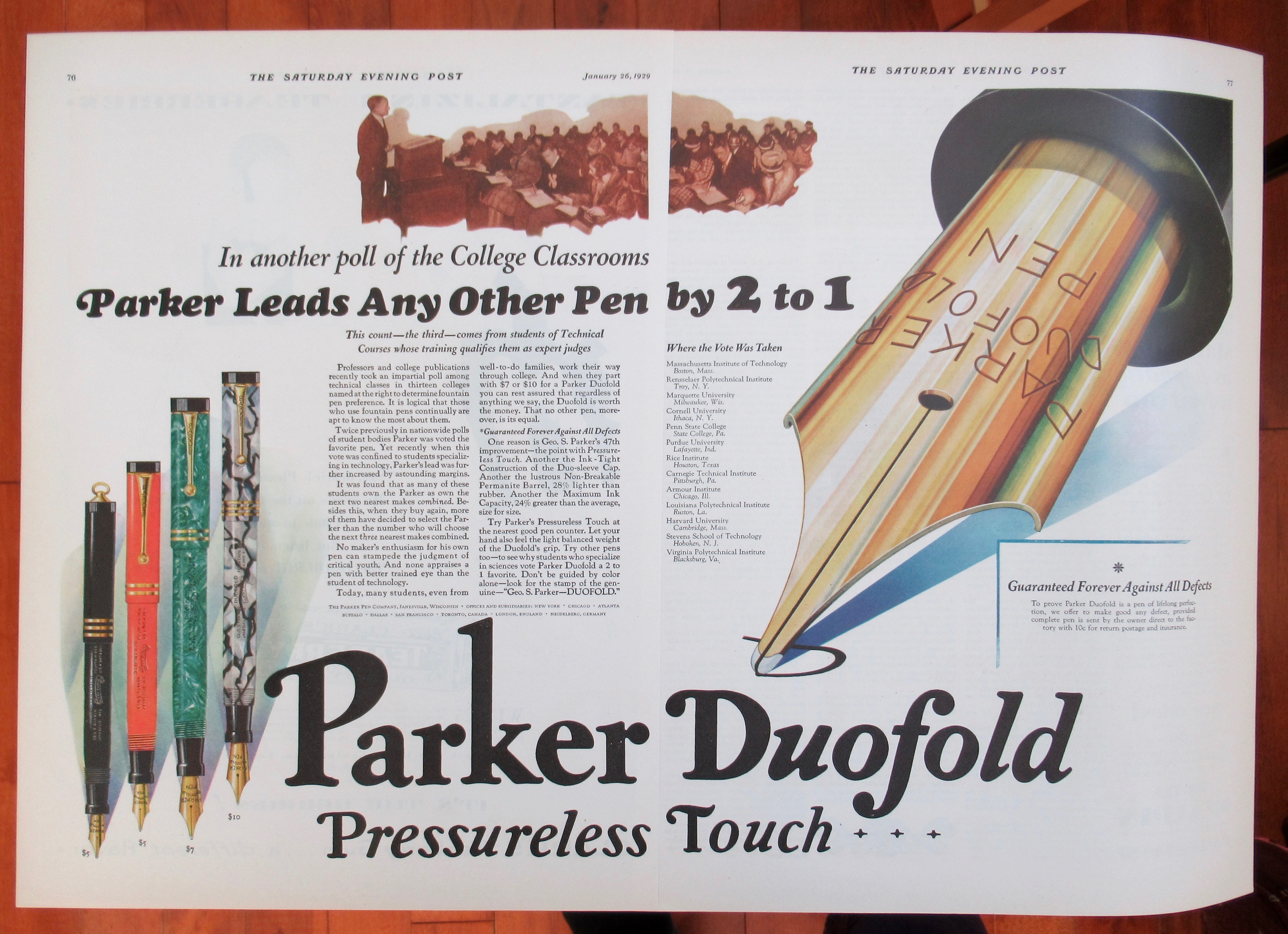 1929 Parker Pens with Duofold Pen
