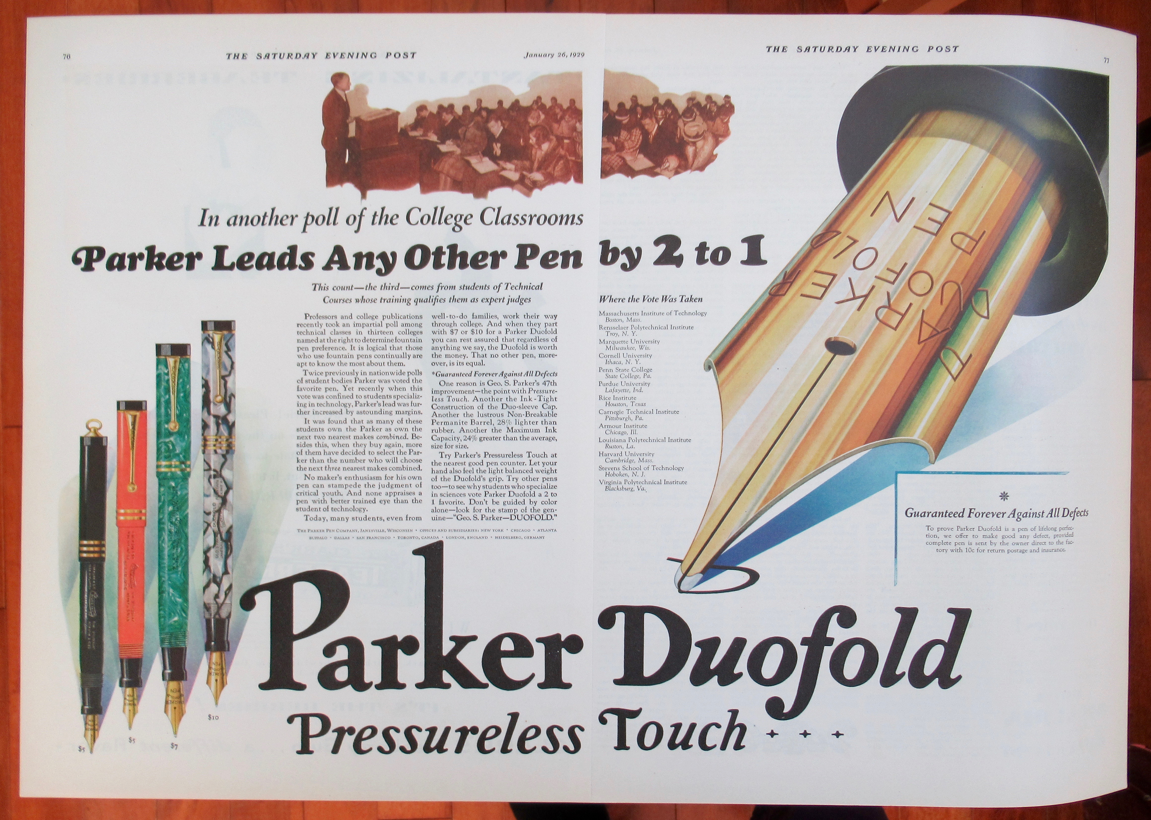 1929 Parker Pens with Duofold Pen