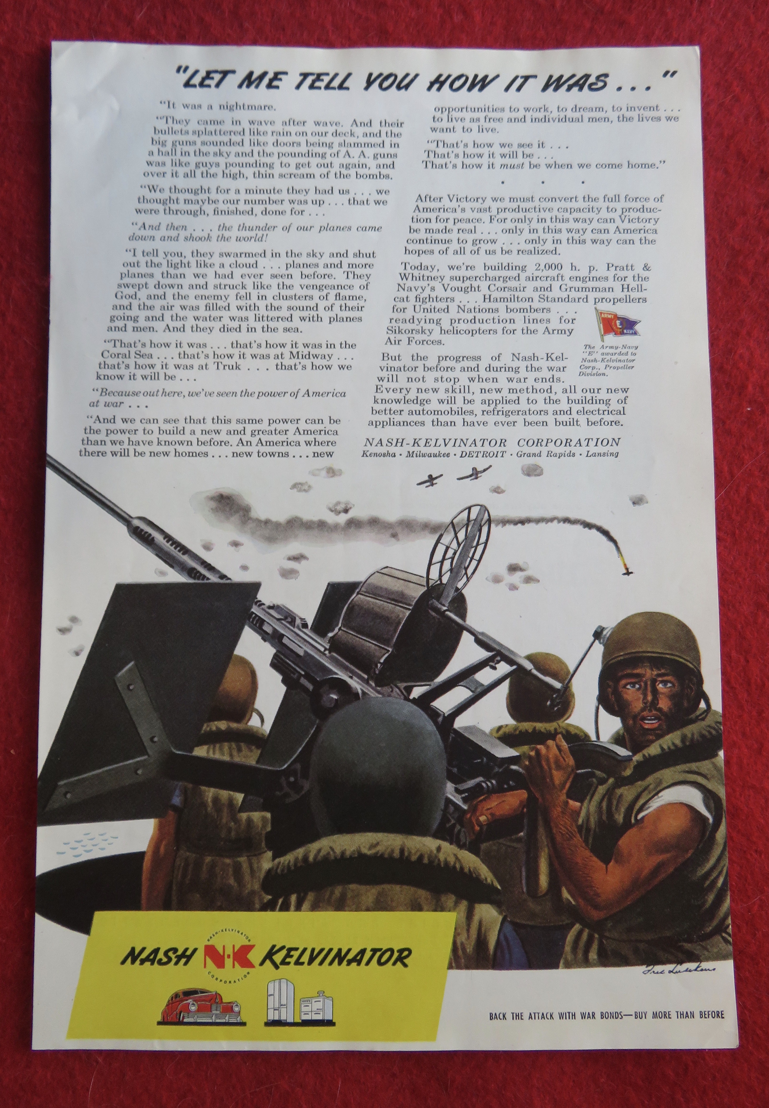 1944 Kelvinator with Soldiers Shooting A Big Gun