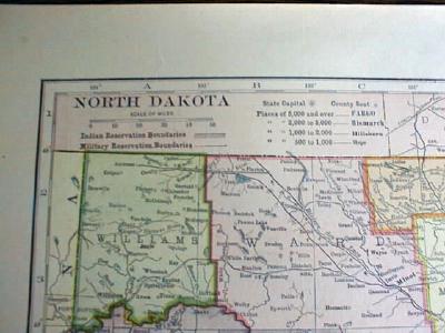 1904 Map North Dakota And South Dakota