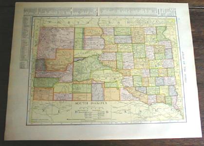 1904 Map North Dakota And South Dakota