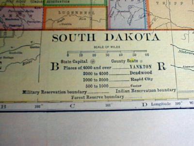 1904 Map North Dakota And South Dakota