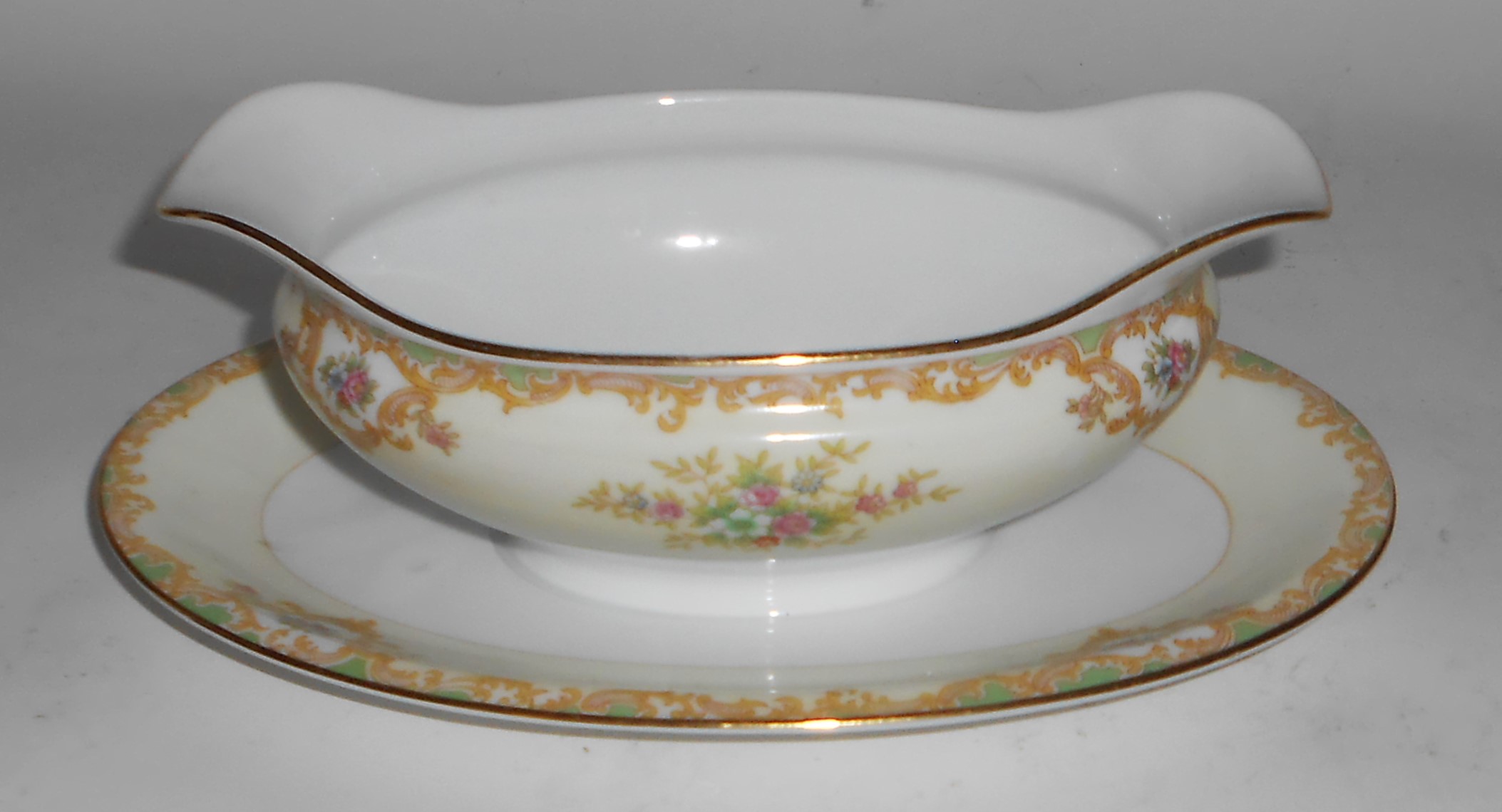 Noritake China Porcelain 581 Fernand Floral w/Gold Grav