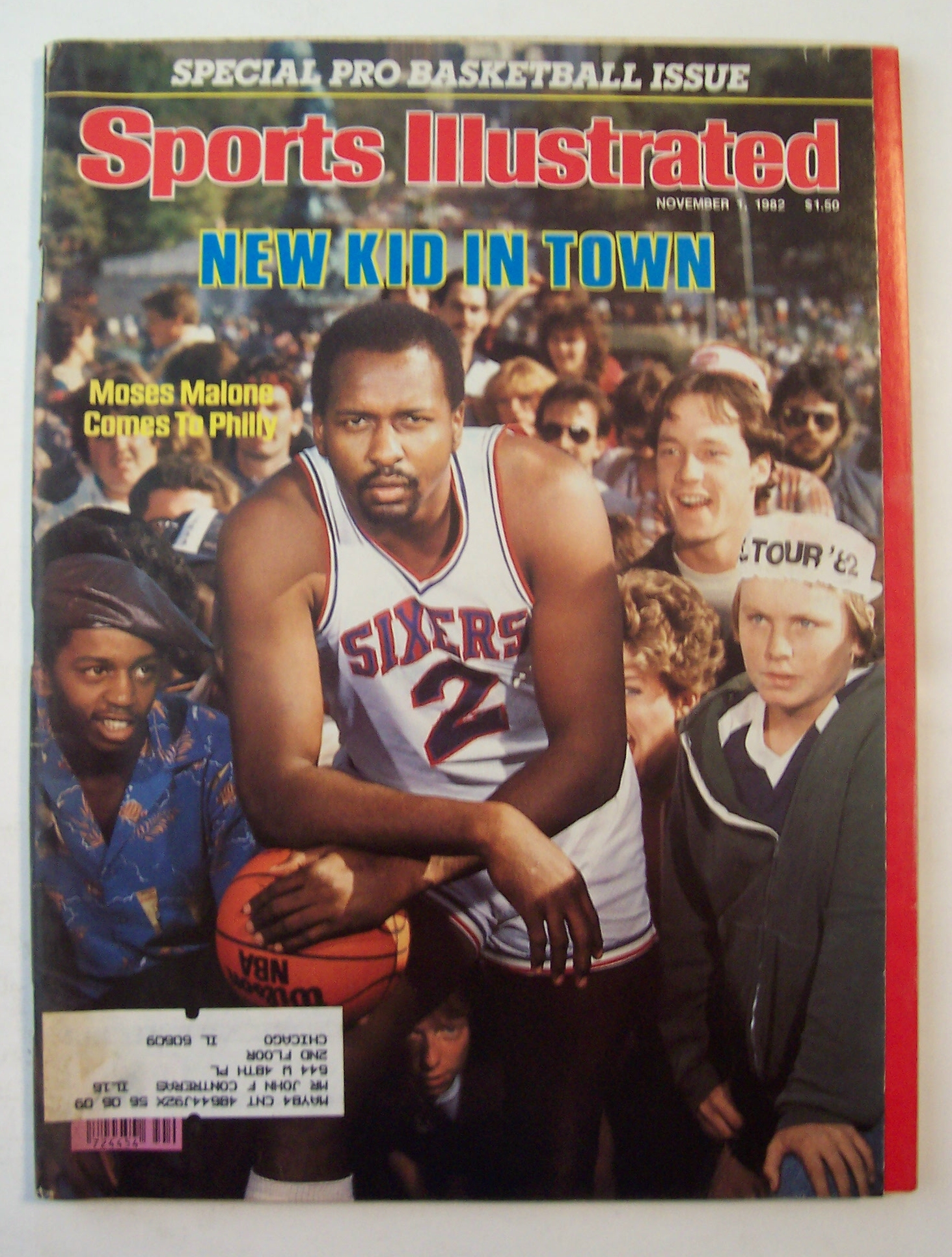 Sports Illustrated Magazine -Nov 1, 1982- Moses Malone