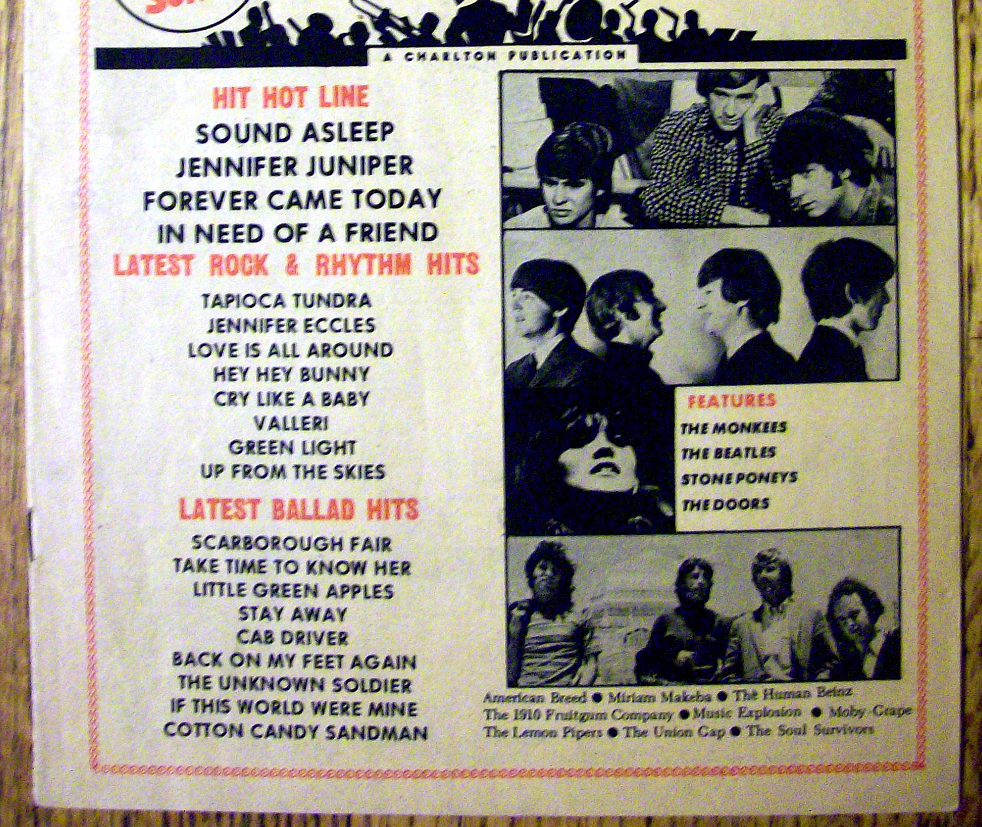 Best Songs Magazine August 1968 Monkees & Beatles
