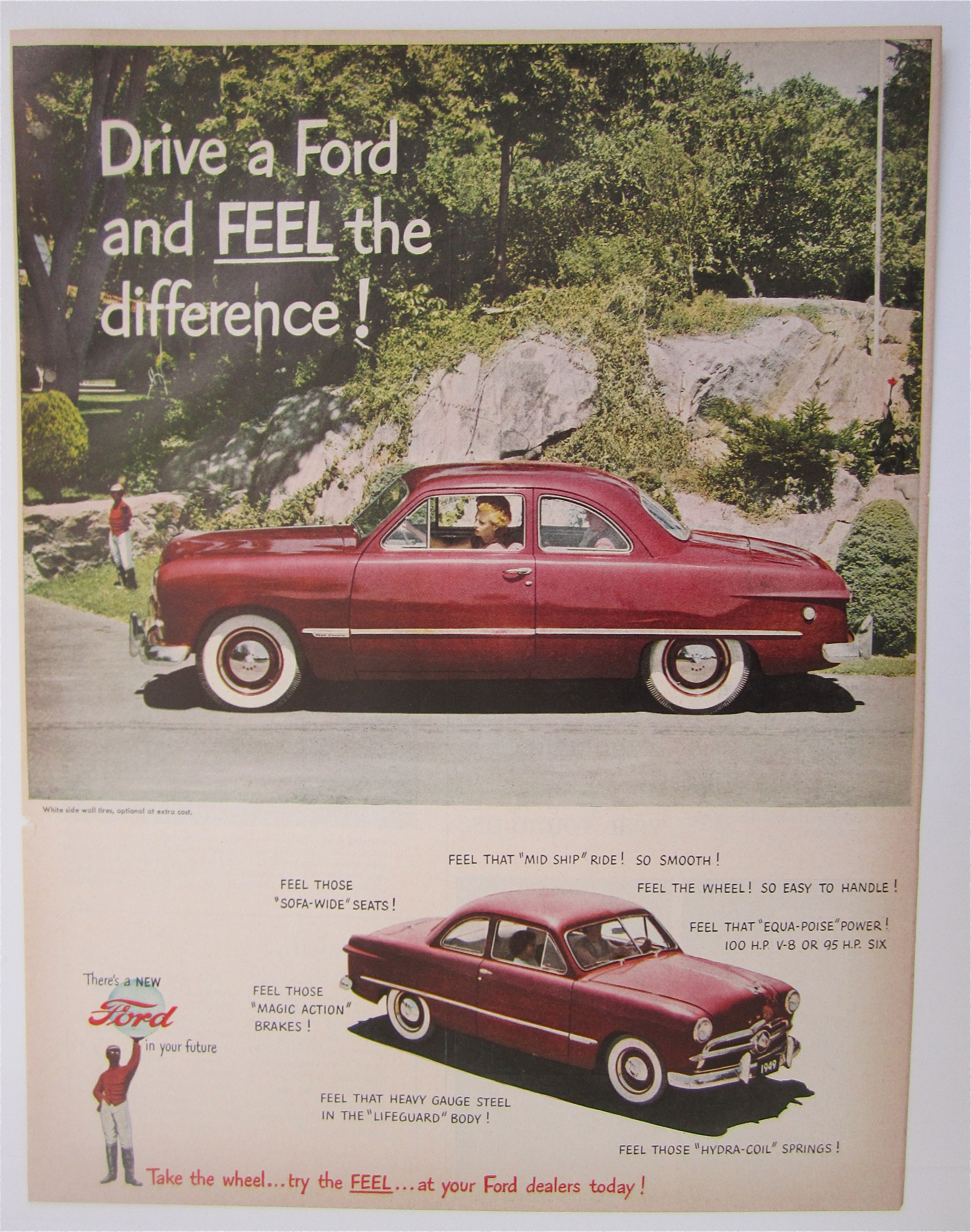 1949 Ford with a Red Ford