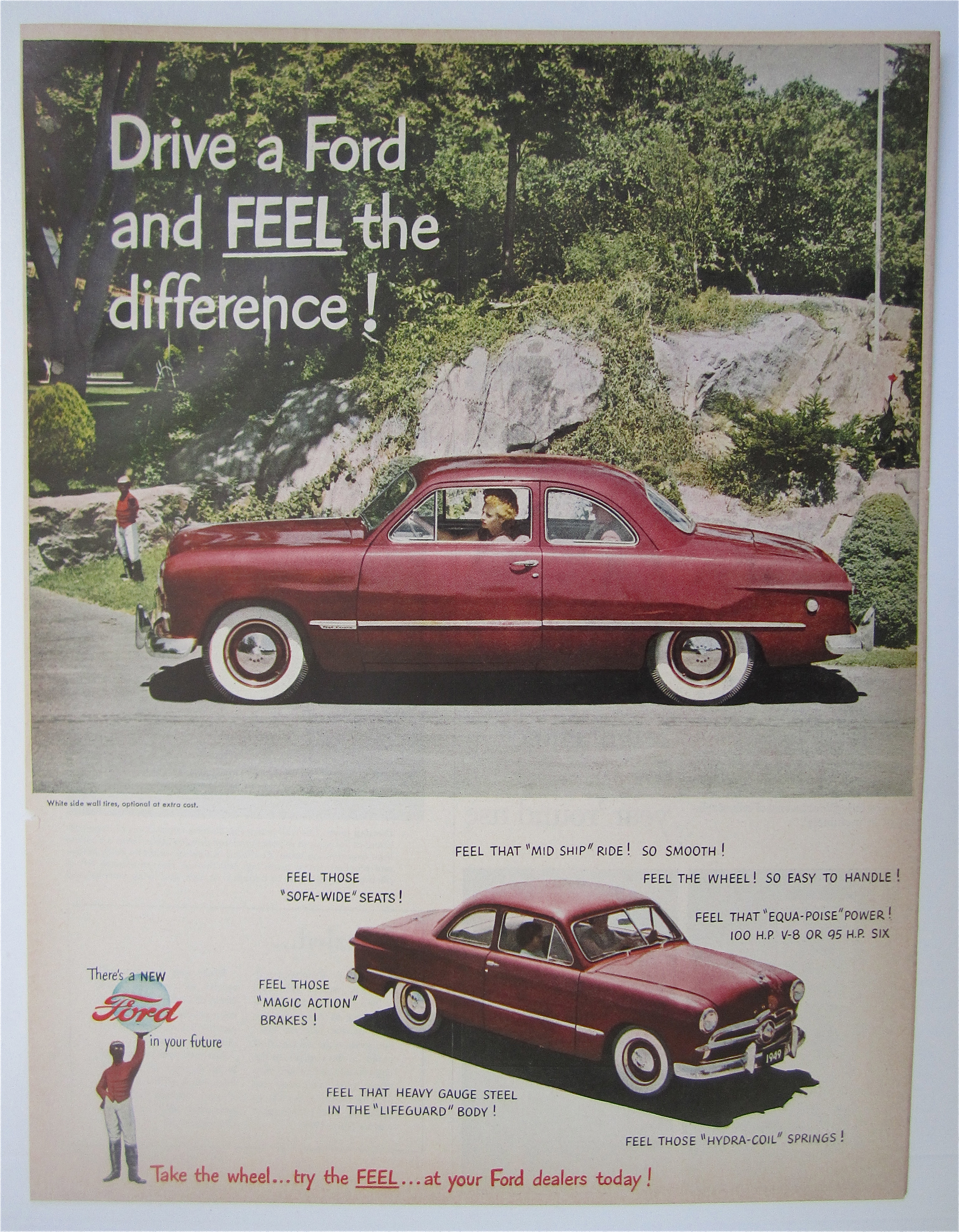 1949 Ford with a Red Ford