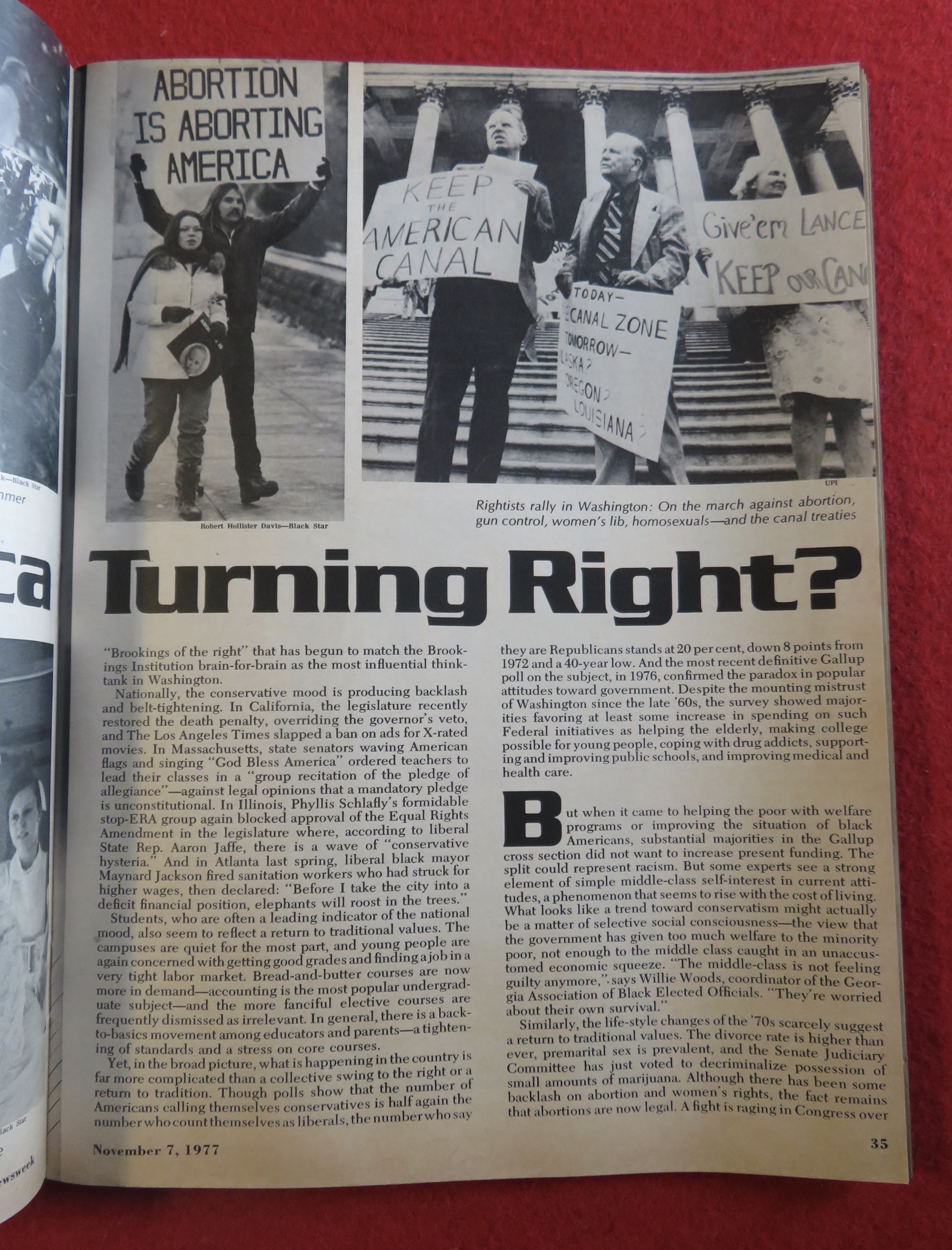 Newsweek Magazine November 7, 1977 America Turning