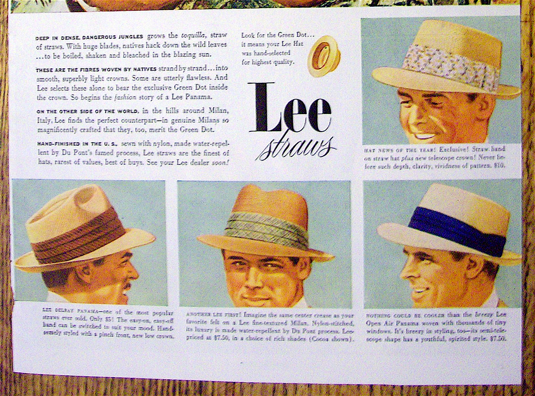 1954 Lee Straw Hats with Savage Jungle