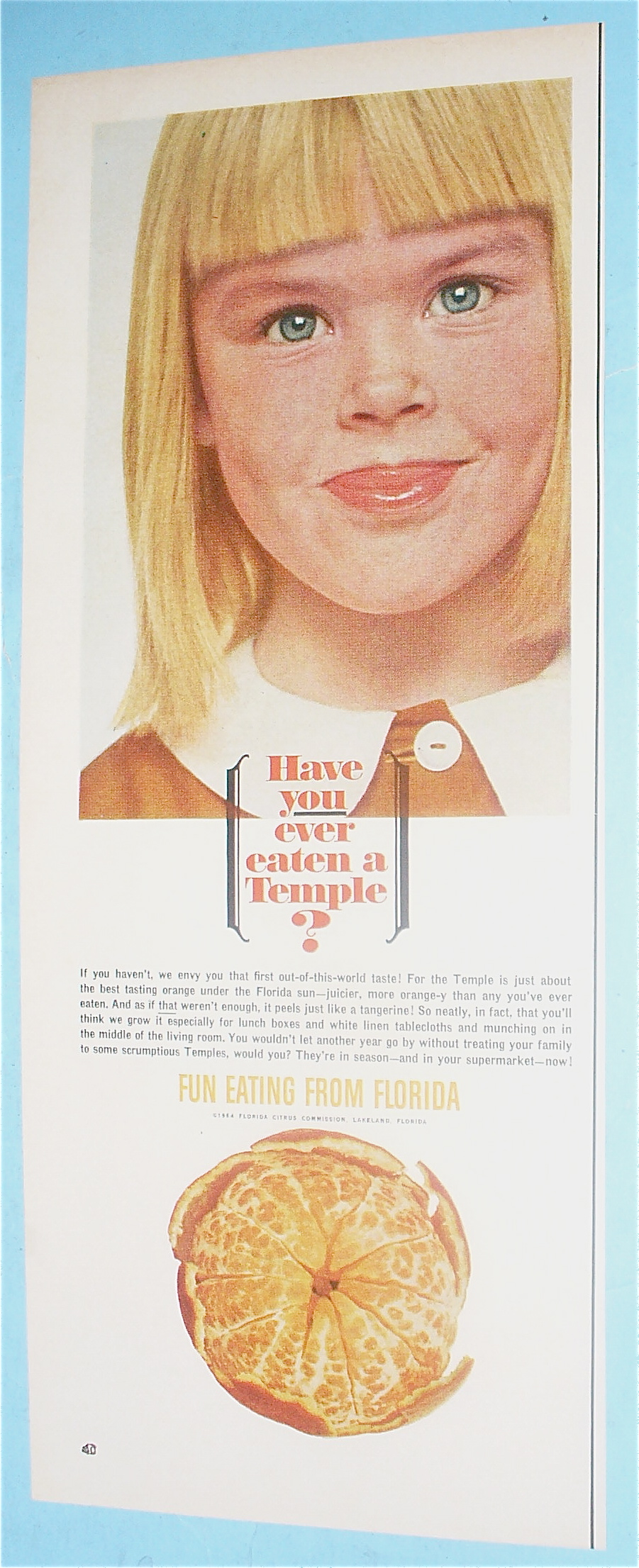 1964 Florida Oranges With Girl Licking Lips